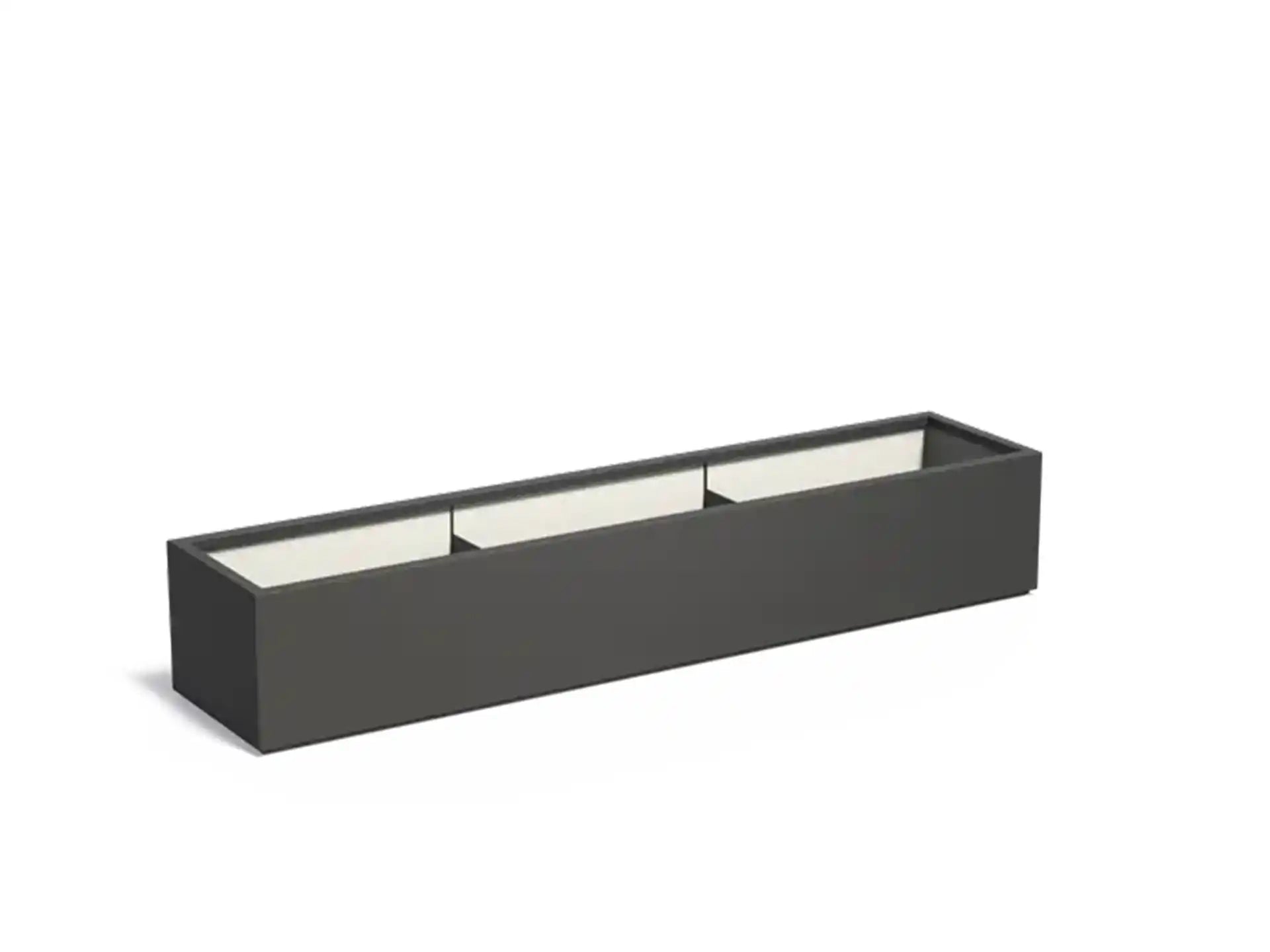 Adezz Carrez Plantenbak Polyester Rechthoek 230 x 50 x 40 cm Zwartgrijs