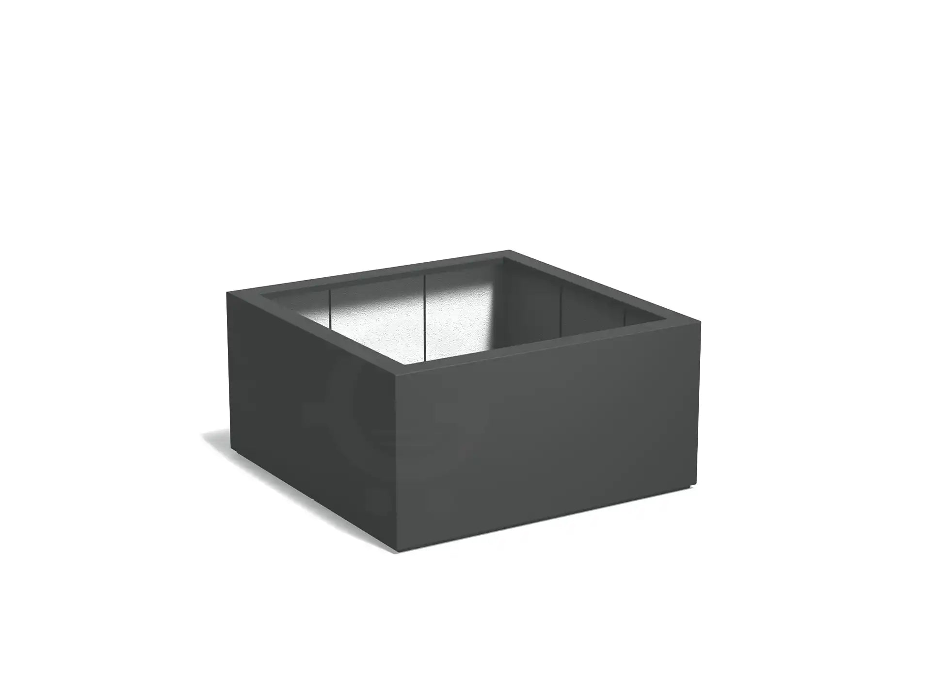 Adezz plantenbak Carrez in polyester, vierkante plantenbak 120 x 120 x 60 cm in antracietgrijs.