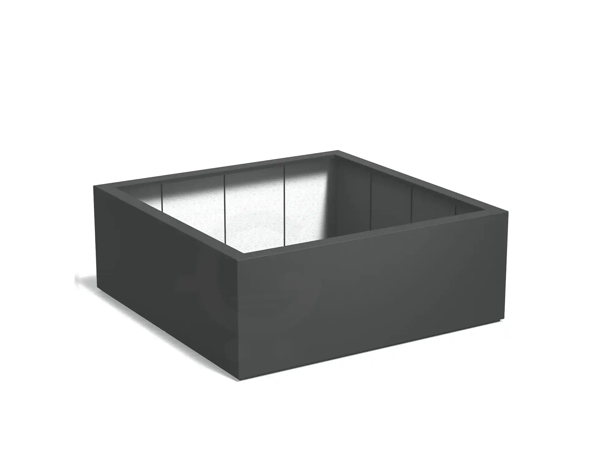 Adezz plantenbak Carrez in polyester, vierkante plantenbak 160 x 160 x 60 cm in antracietgrijs.