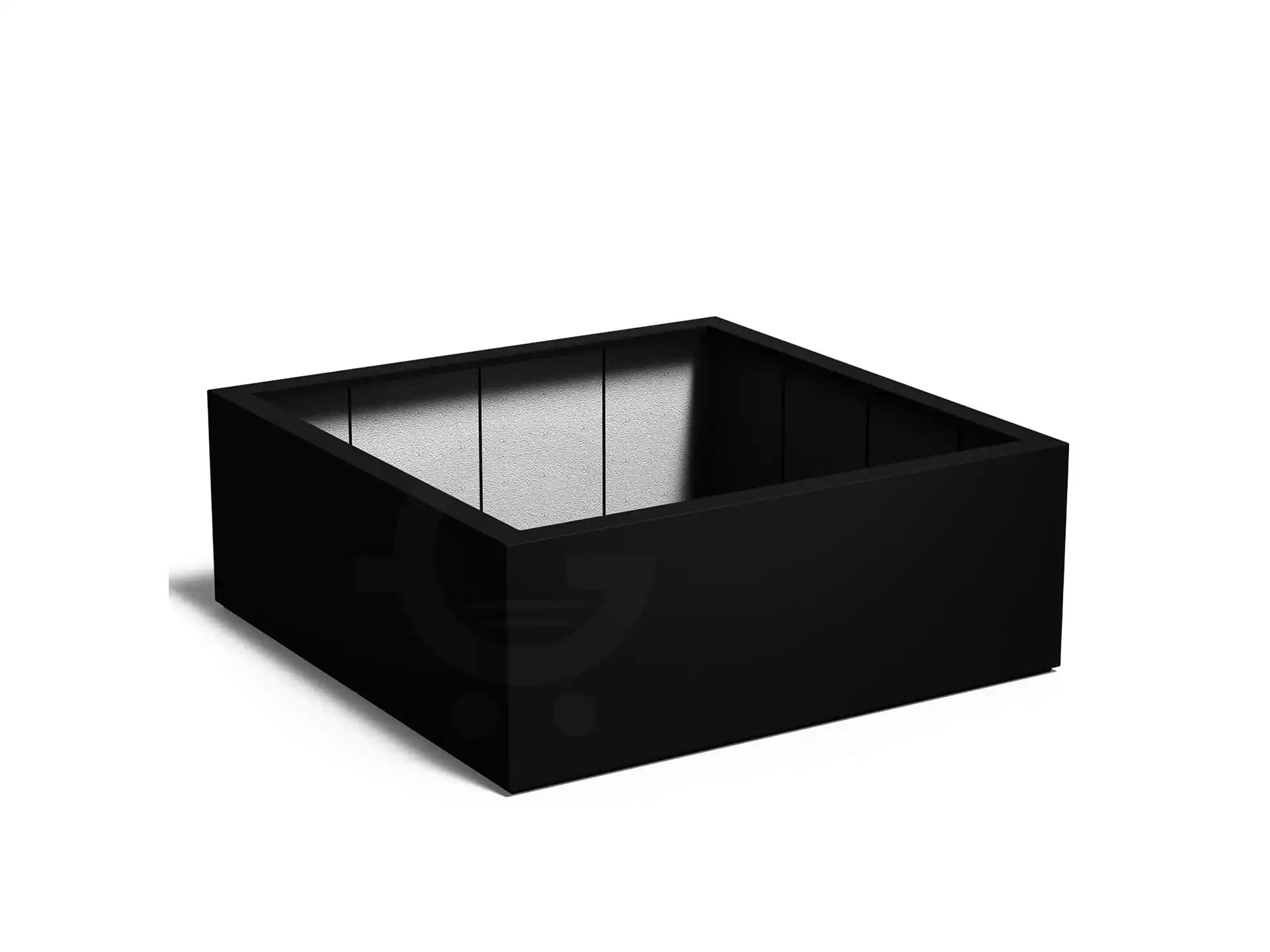 Adezz plantenbak Carrez in polyester, vierkante plantenbak 160 x 160 x 60 cm in gitzwart.