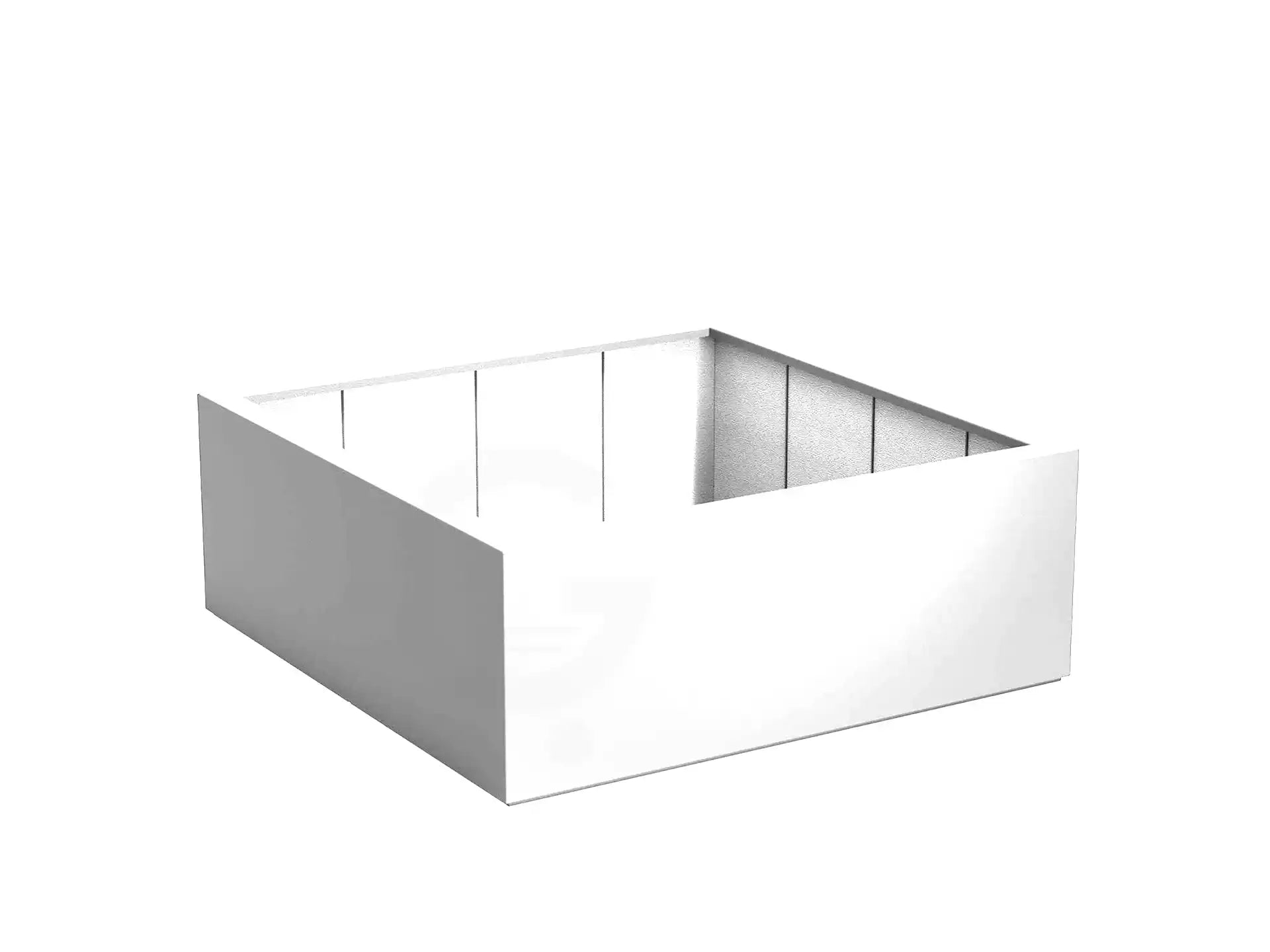 Adezz plantenbak Carrez in polyester, vierkante plantenbak 160 x 160 x 60 cm in verkeerswit.