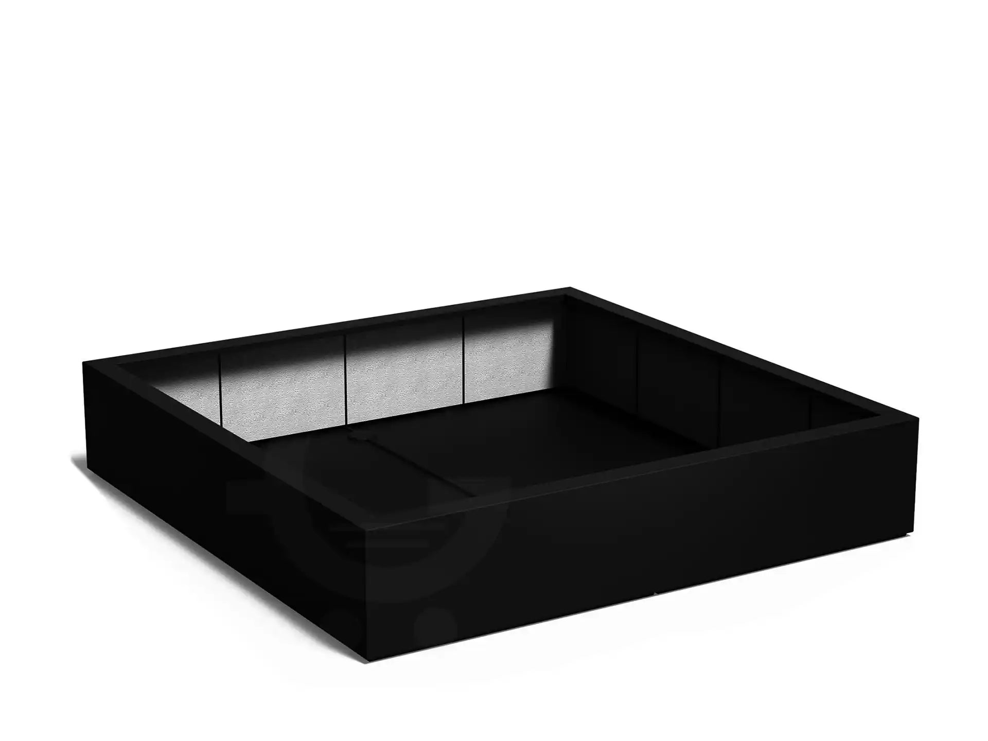 Adezz plantenbak Carrez in polyester, vierkante plantenbak 200 x 200 x 40 cm in gitzwart.