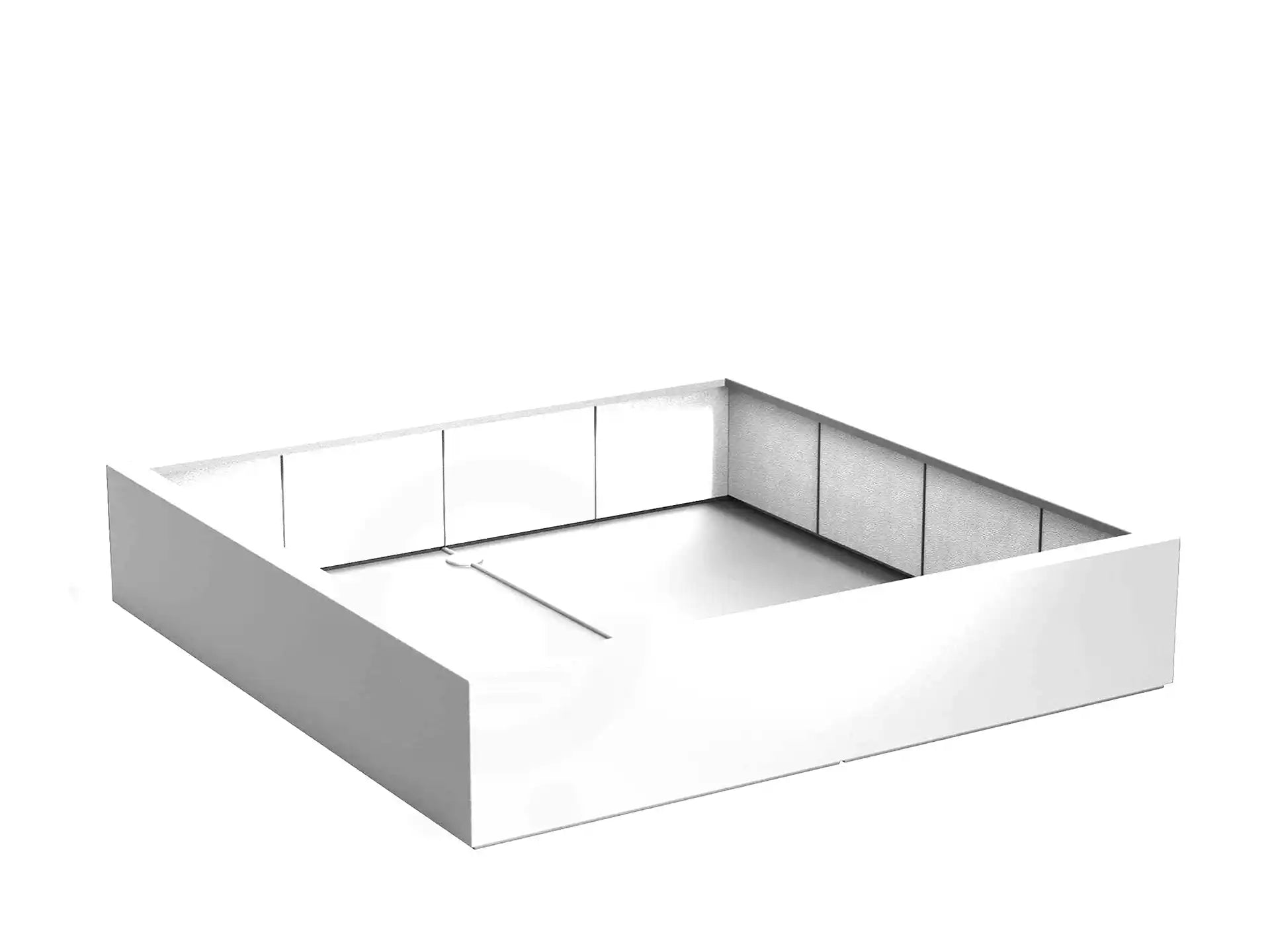 Adezz plantenbak Carrez in polyester, vierkante plantenbak 200 x 200 x 40 cm in verkeerswit.