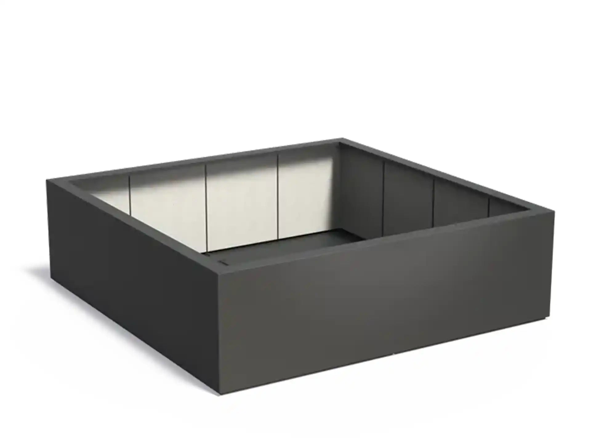 Adezz Carrez Plantenbak Polyester Vierkant 200 x 200 x 60 cm Zwartgrijs