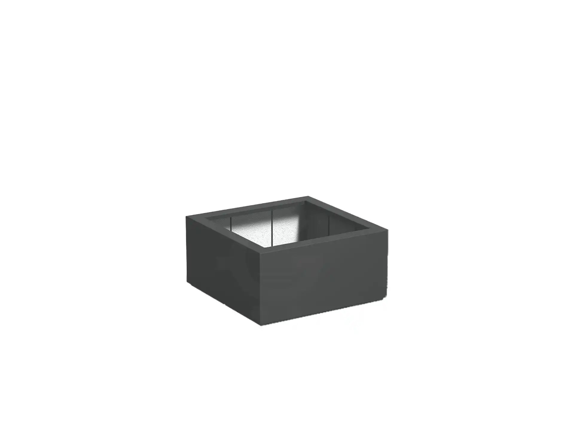 Adezz plantenbak Carrez in polyester, vierkante plantenbak 80 x 80 x 40 cm in antracietgrijs.