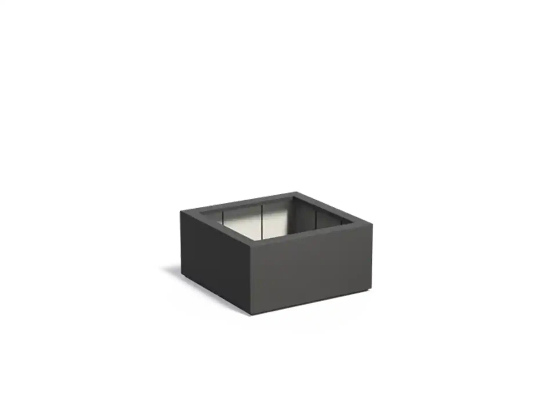 Adezz Carrez Plantenbak Polyester Vierkant  80 x 80 x 40 cm Zwartgrijs