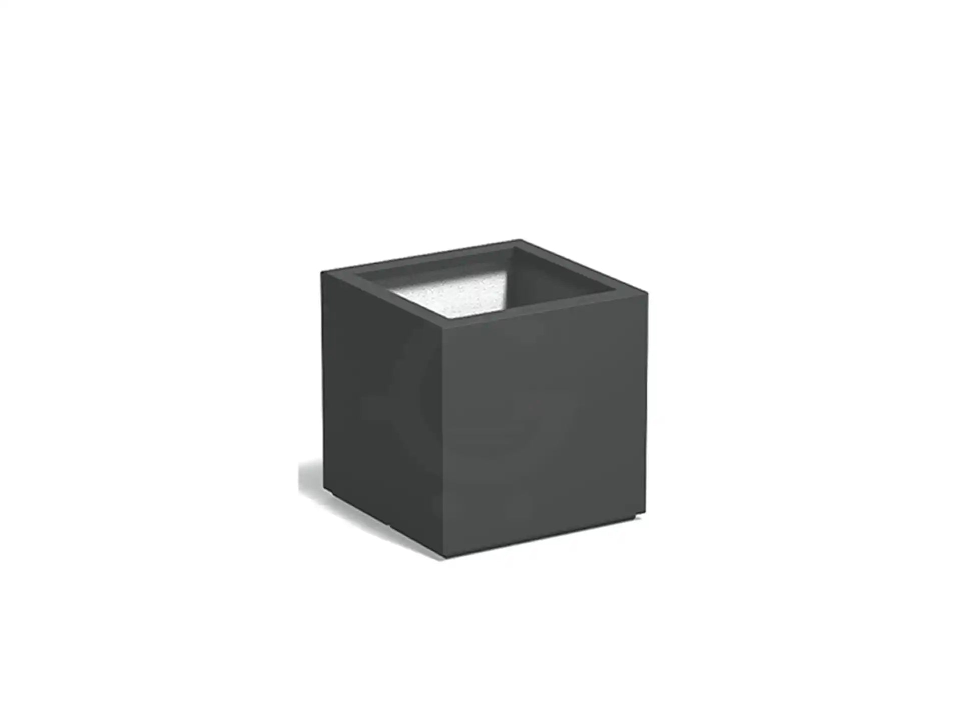Adezz plantenbak Carrez in polyester, vierkante plantenbak 80 x 80 x 80 cm in antracietgrijs.