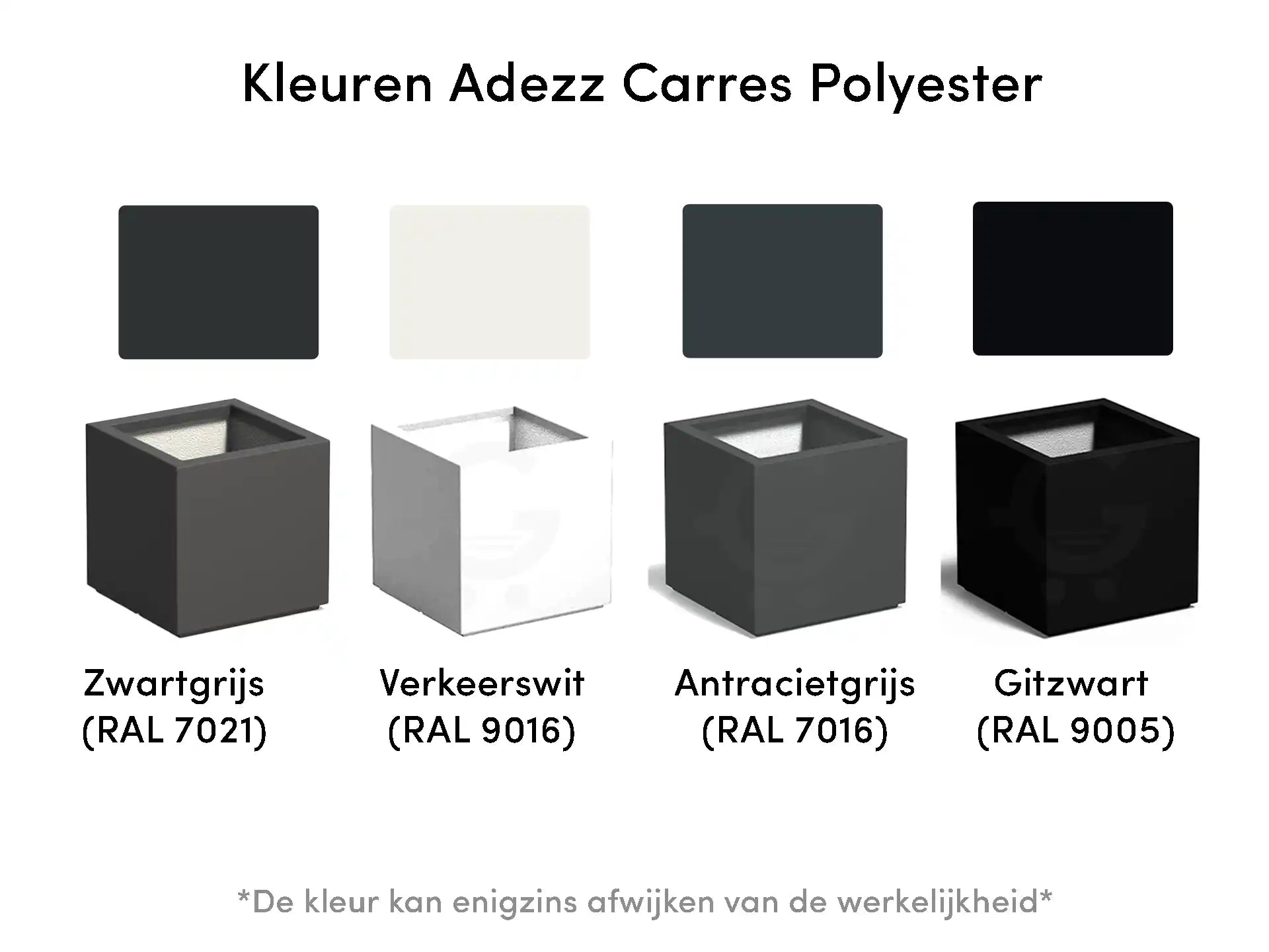 Adezz Carrez Plantenbak Polyester Rechthoek 200 x 40 x 80 cm Gitzwart