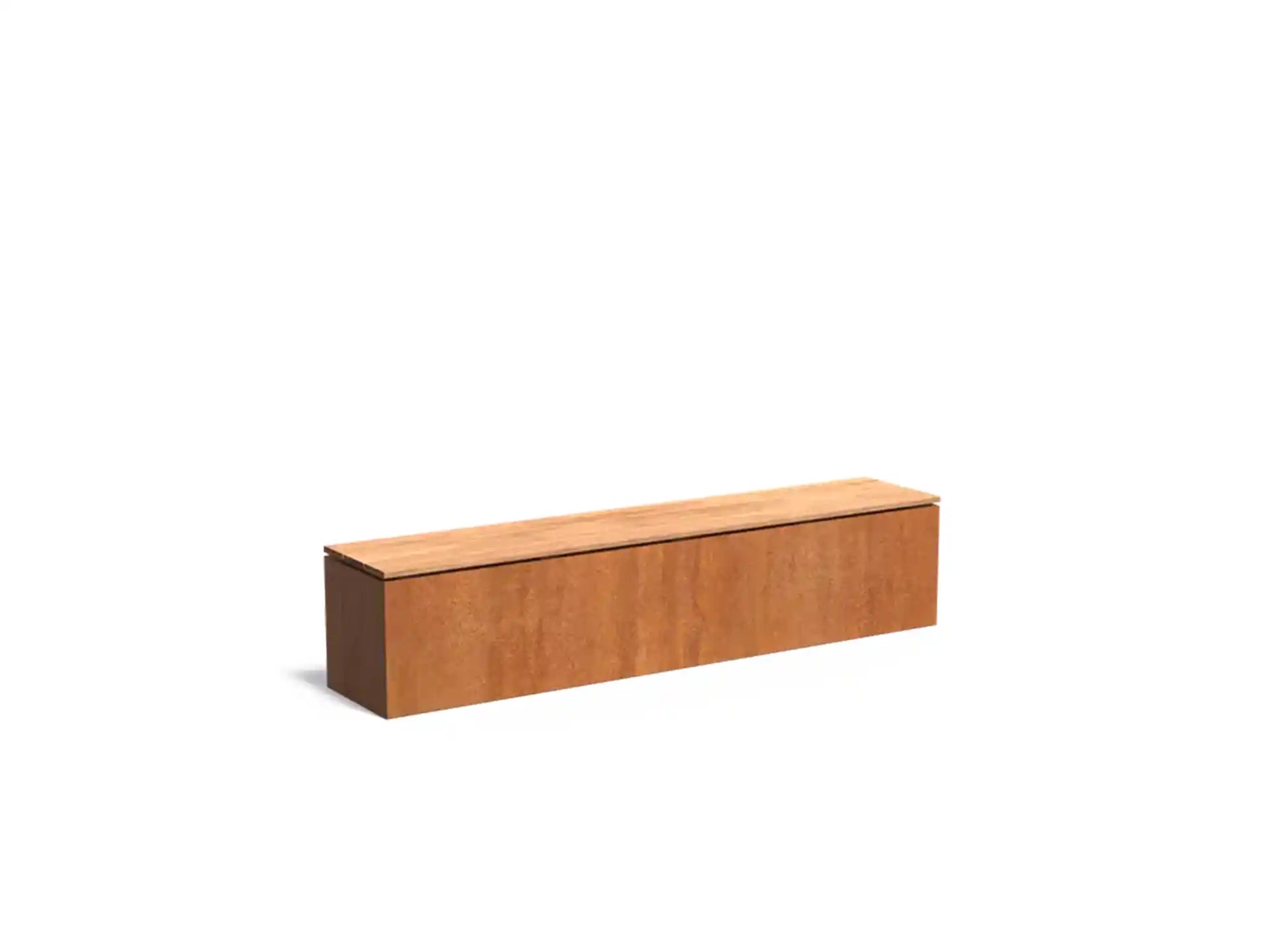 Adezz Sokkel met zitting van cortenstaal 200 x 40 x 43 cm