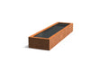 Adezz vijver van cortenstaal 300 x 80 x 40 cm met een stoere roestkleur en strakke afwerking voor de moderne tuin