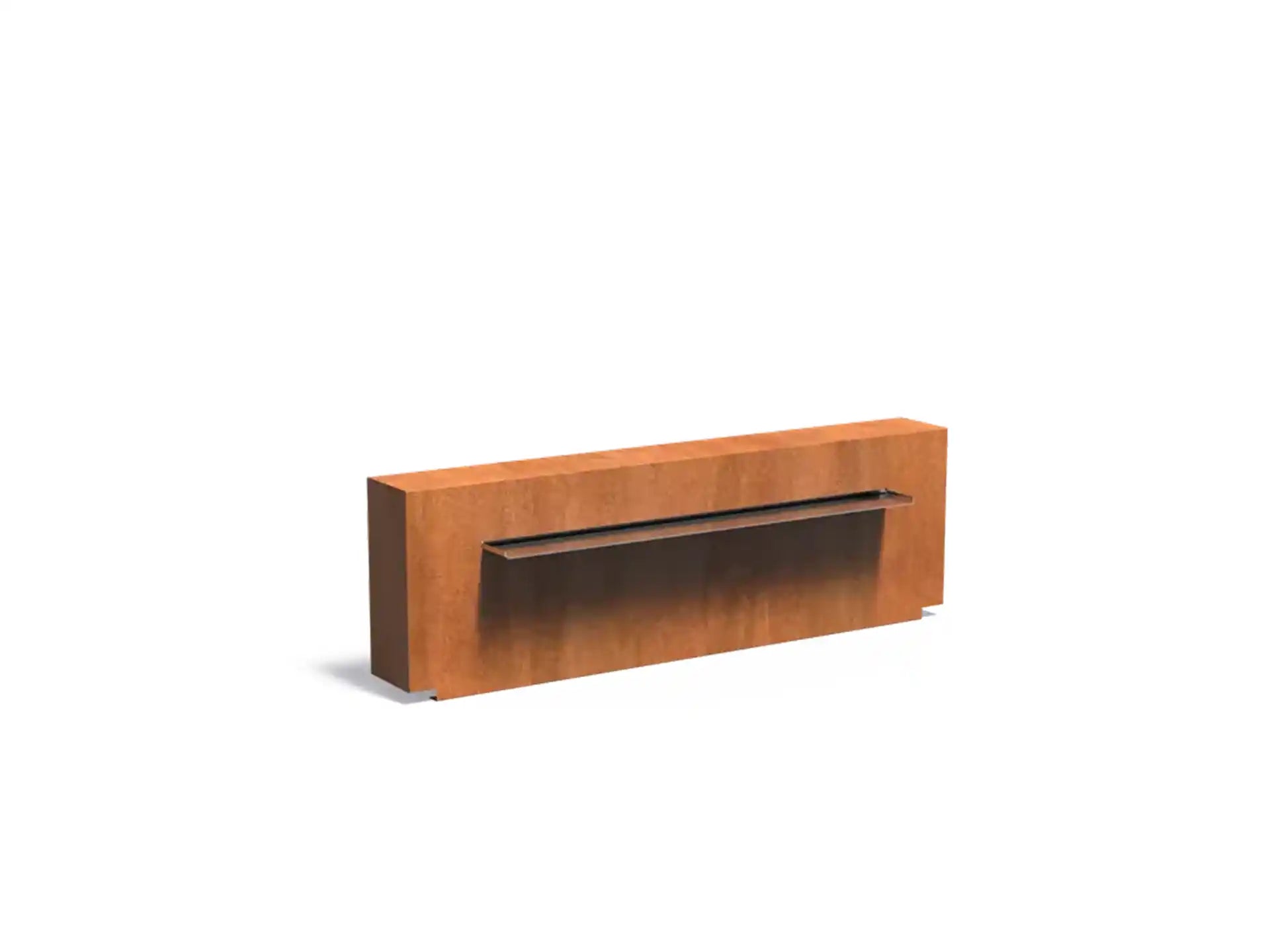 Adezz Vijvermuur geplaatst op Vijver Cortenstaal 200 x 25 x 60 cm met waterval en pomp