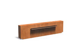 Adezz Vijvermuur geplaatst op Vijver Cortenstaal 250 x 25 x 60 cm met waterval en pomp