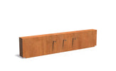 Adezz Vijvermuur geplaatst op Vijver Cortenstaal 300 x 25 x 60 cm met 3 pijpjes en pomp