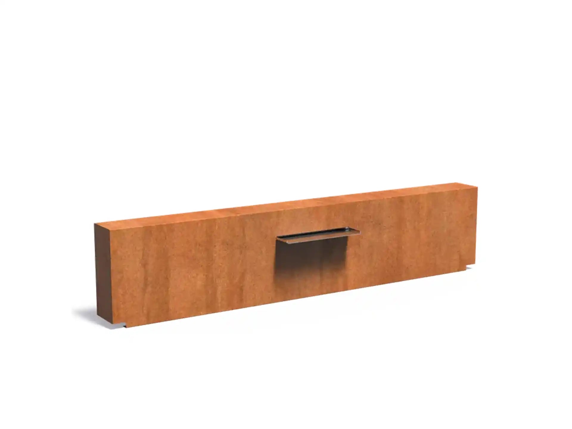 Adezz Vijvermuur geplaatst op Vijver Cortenstaal 300 x 25 x 60 cm met waterval en pomp