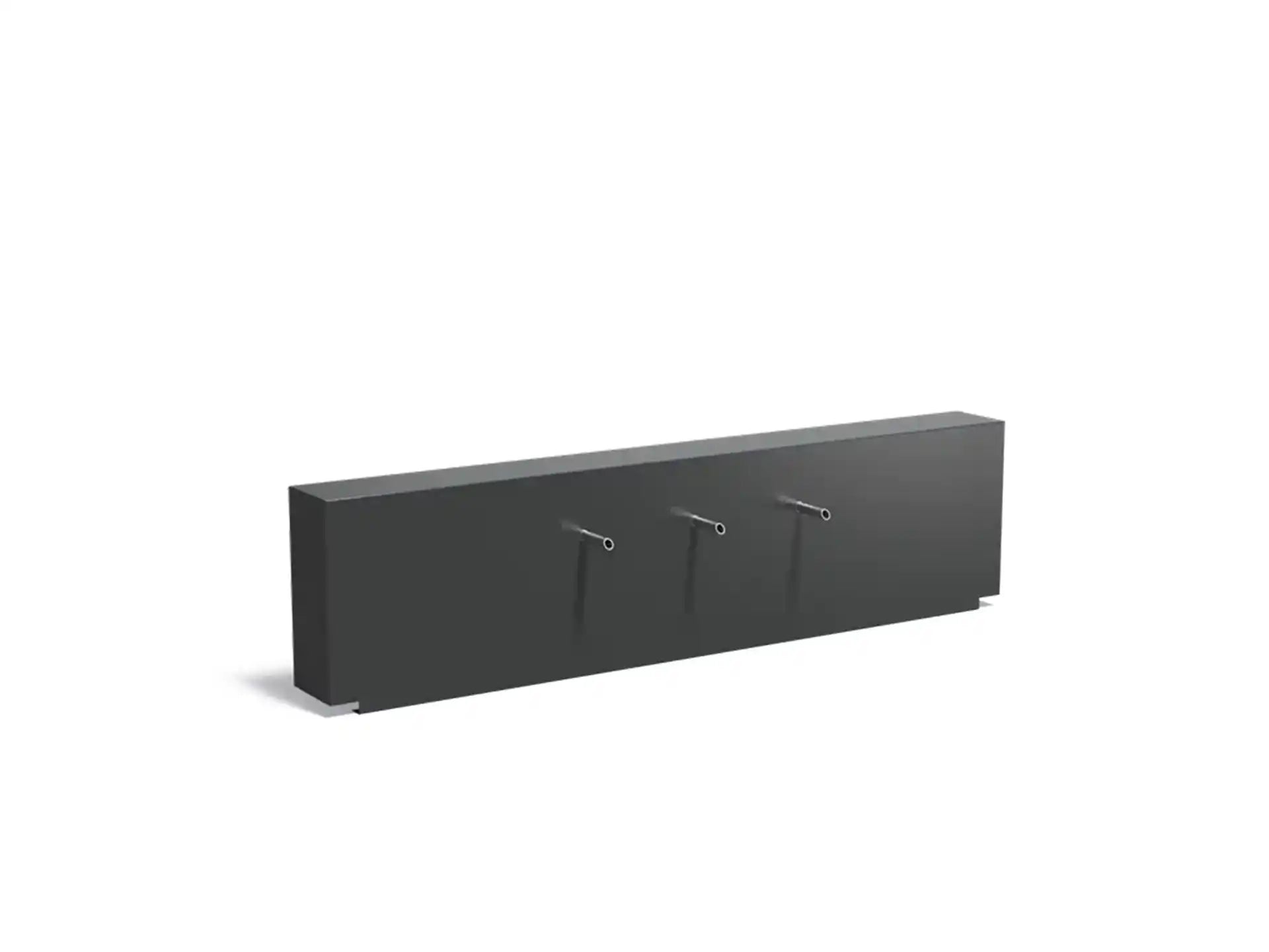 Adezz vijvermuur geplaatst op Vijver Aluminium 250 x 25 x 60 cm met 3 pijpjes en pomp