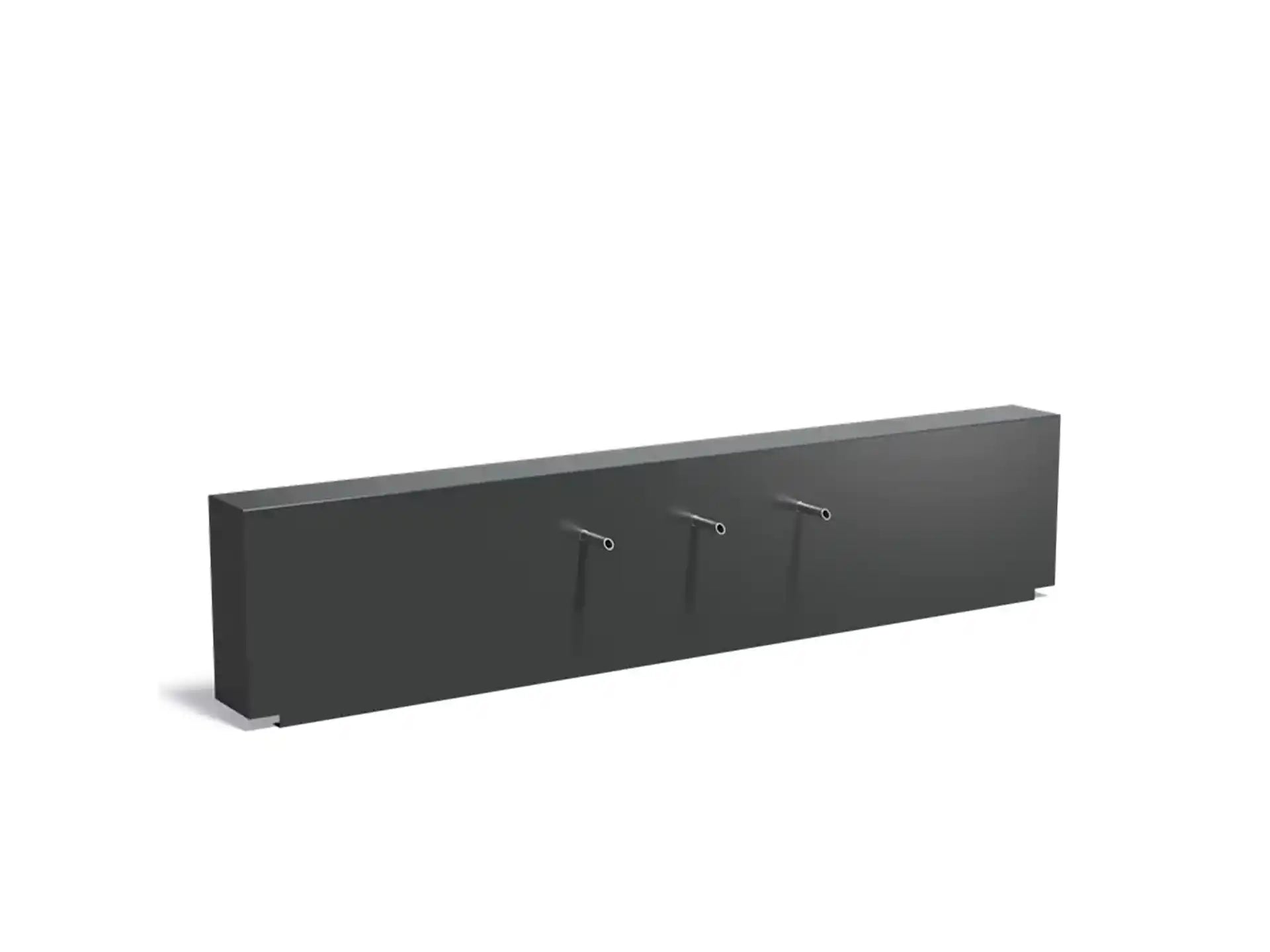 Adezz vijvermuur geplaatst op Vijver Aluminium 300 x 25 x 60 cm met 3 pijpjes en pomp