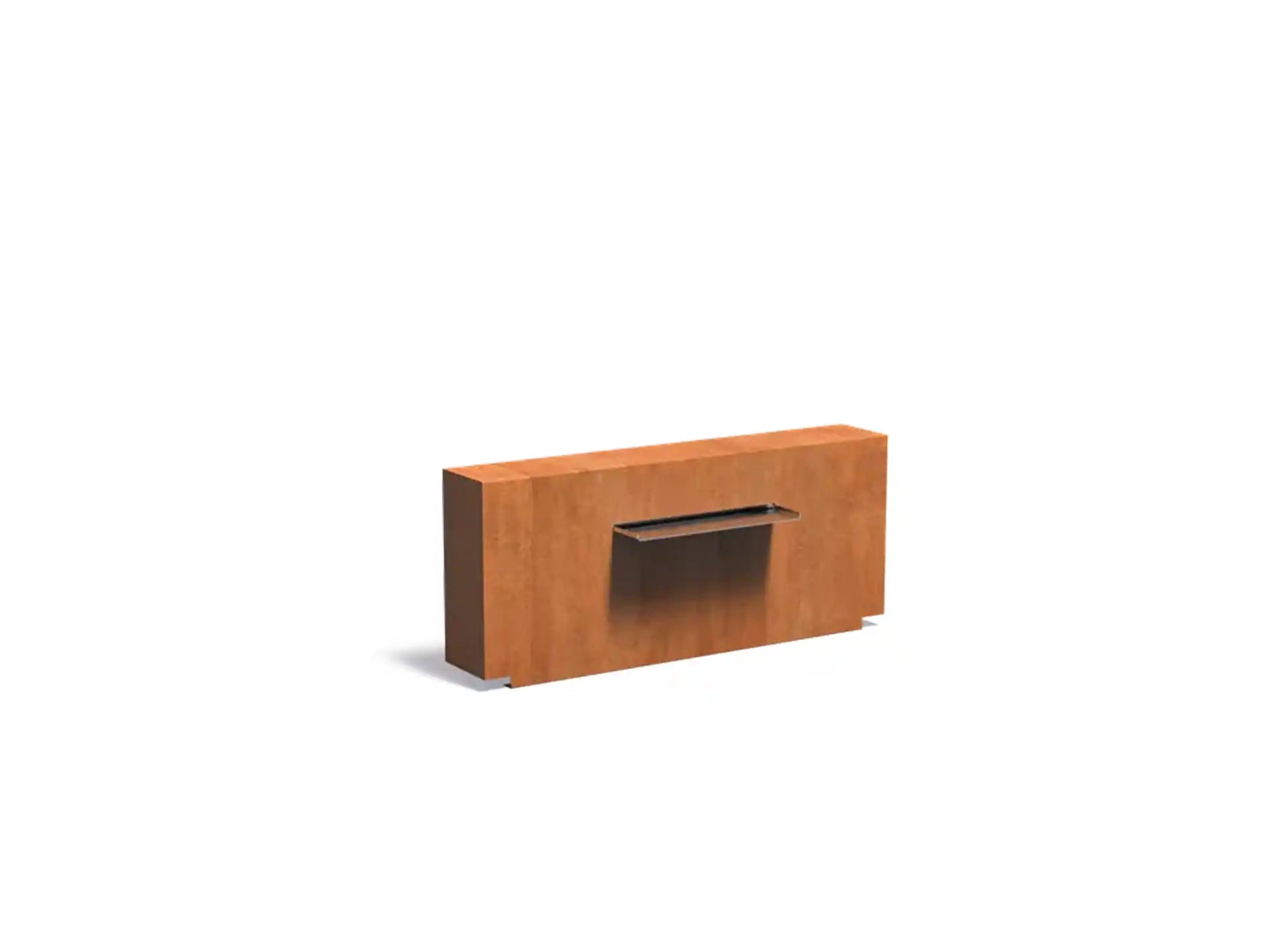 Adezz Vijvermuur geplaatst op Vijver Cortenstaal 150 x 25 x 60 cm met waterval en pomp