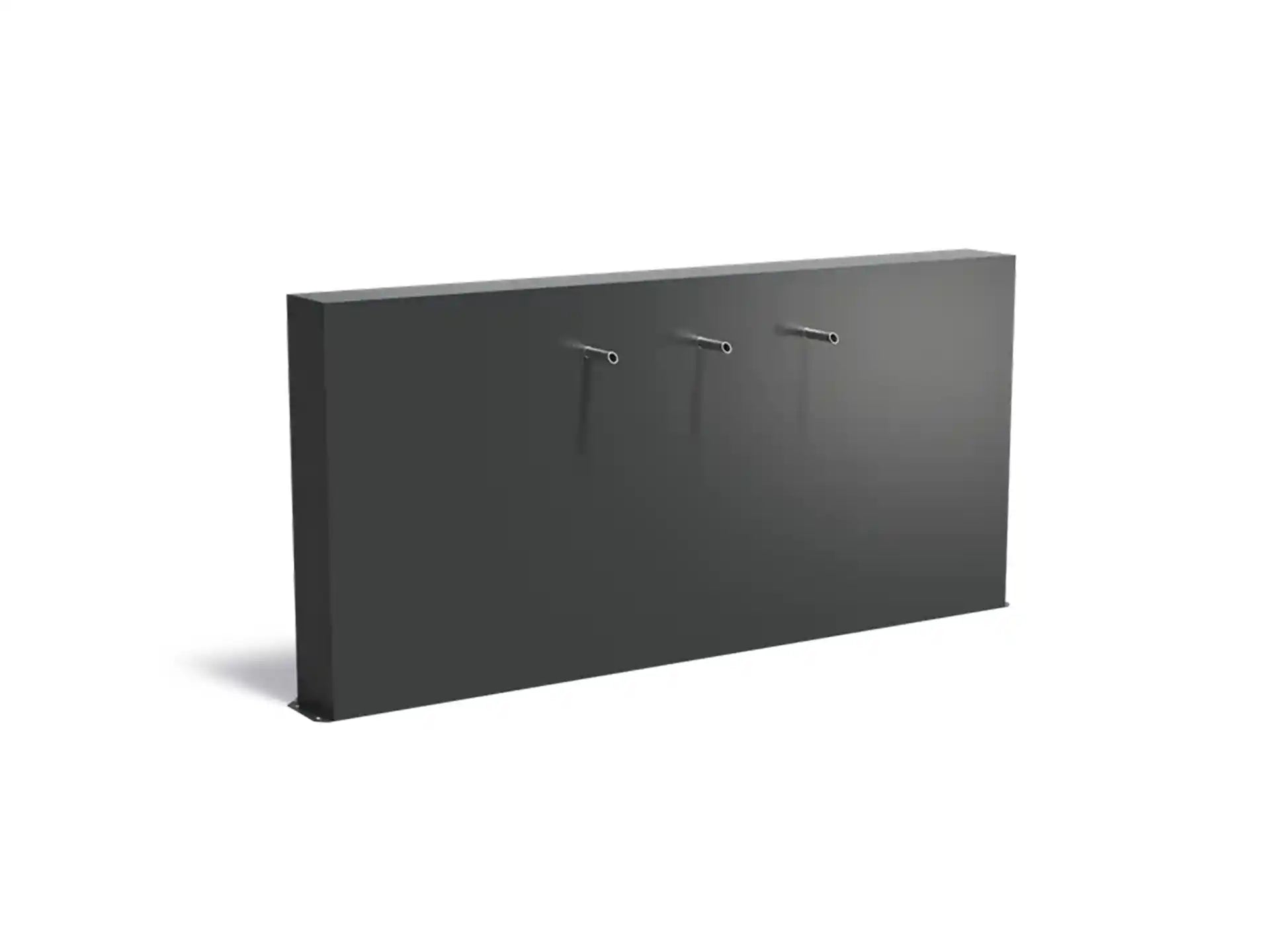 Adezz vrijstaande vijvermuur van aluminium 250 x 25 x 120 cm met 3 wateruitlopen en pomp