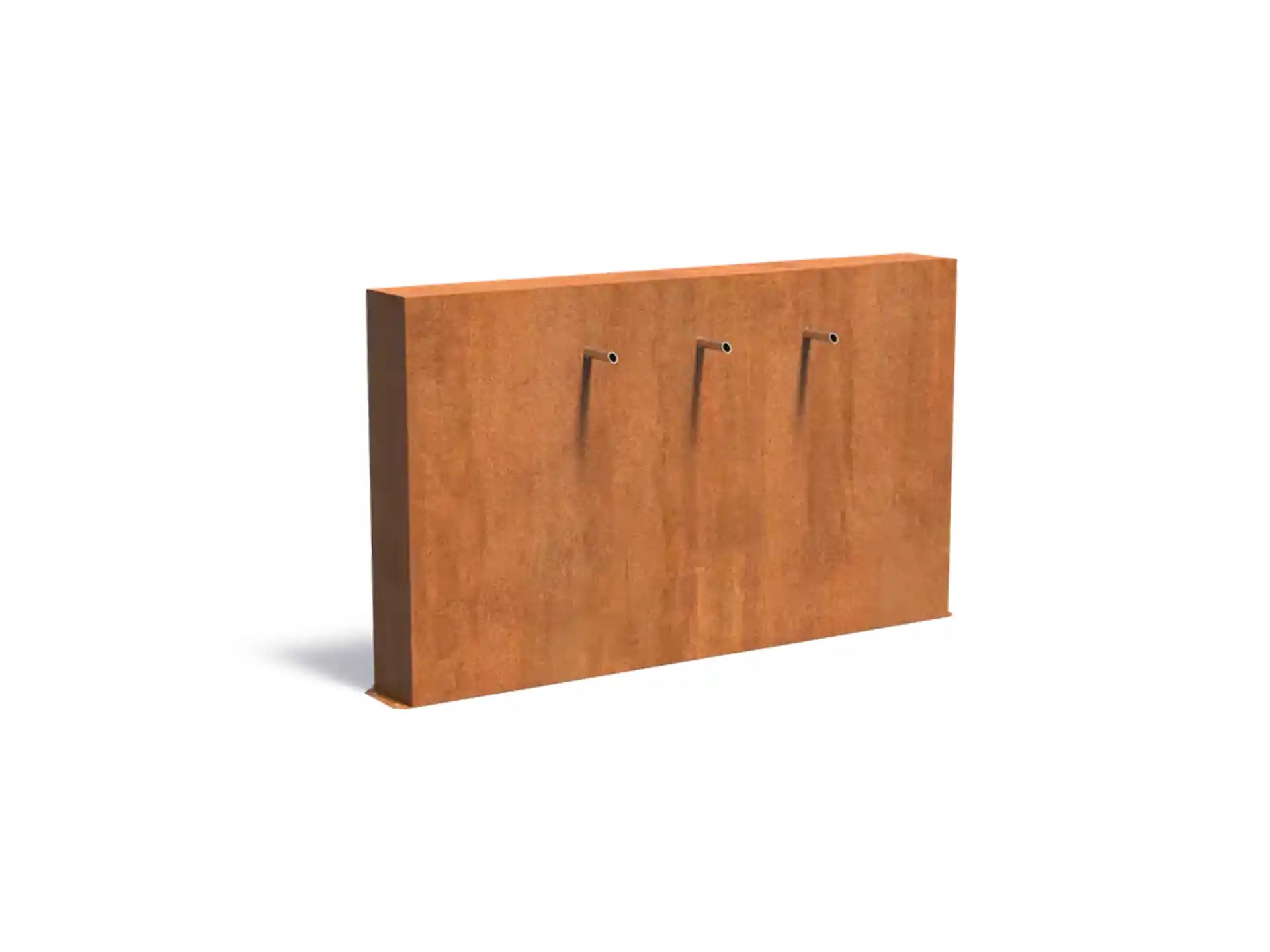 Adezz Vijvermuur Vrijstaand Cortenstaal 200 x 25 x 120 cm met 3 pijpjes en pomp