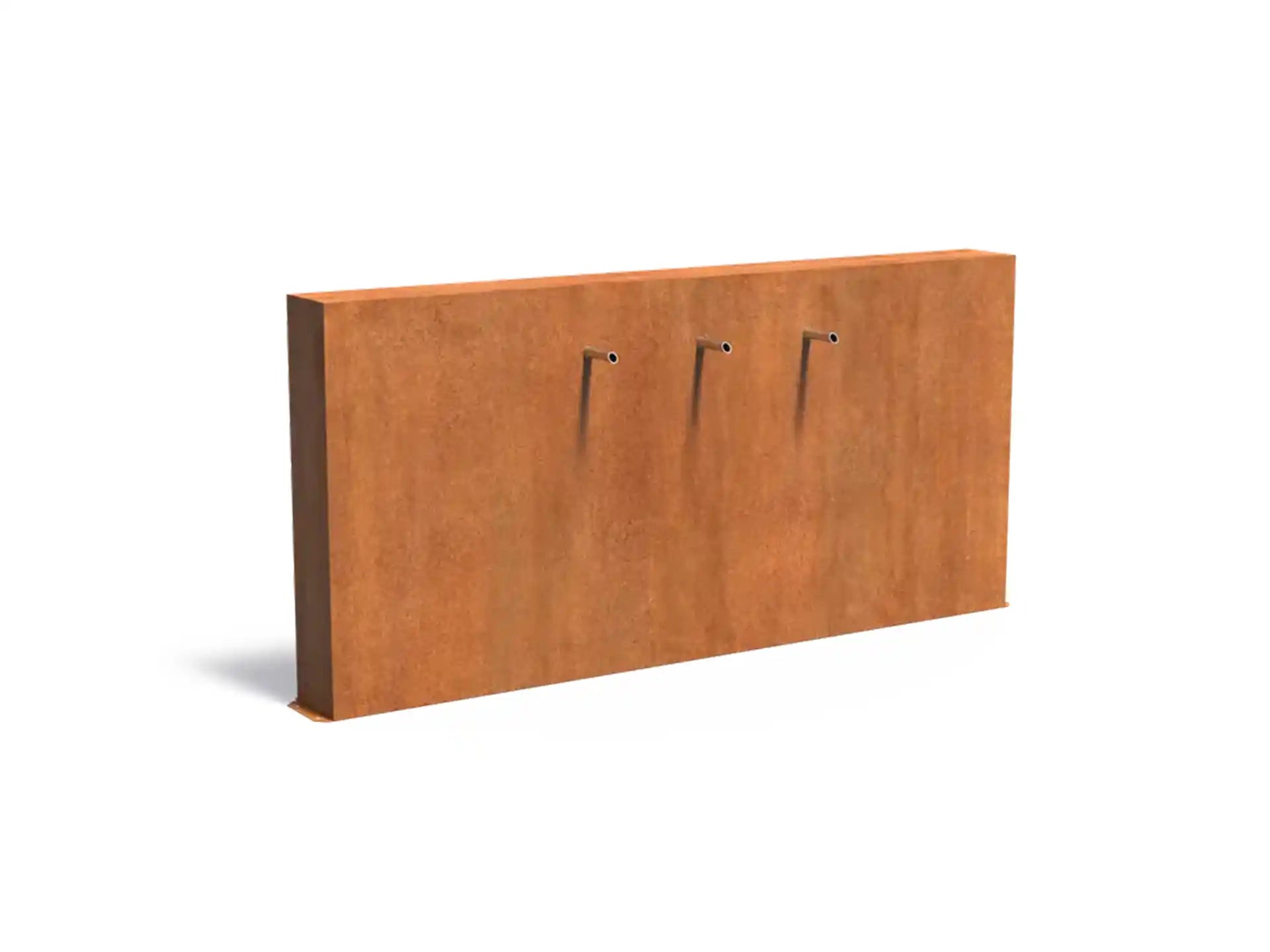 Adezz Vijvermuur Vrijstaand Cortenstaal 250 x 25 x 120 cm met 3 pijpjes en pomp