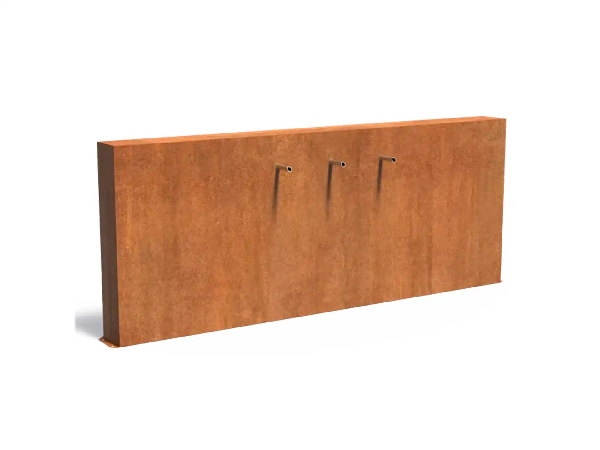 Adezz Vijvermuur Vrijstaand Cortenstaal 300 x 25 x 120 cm met 3 pijpjes en pomp
