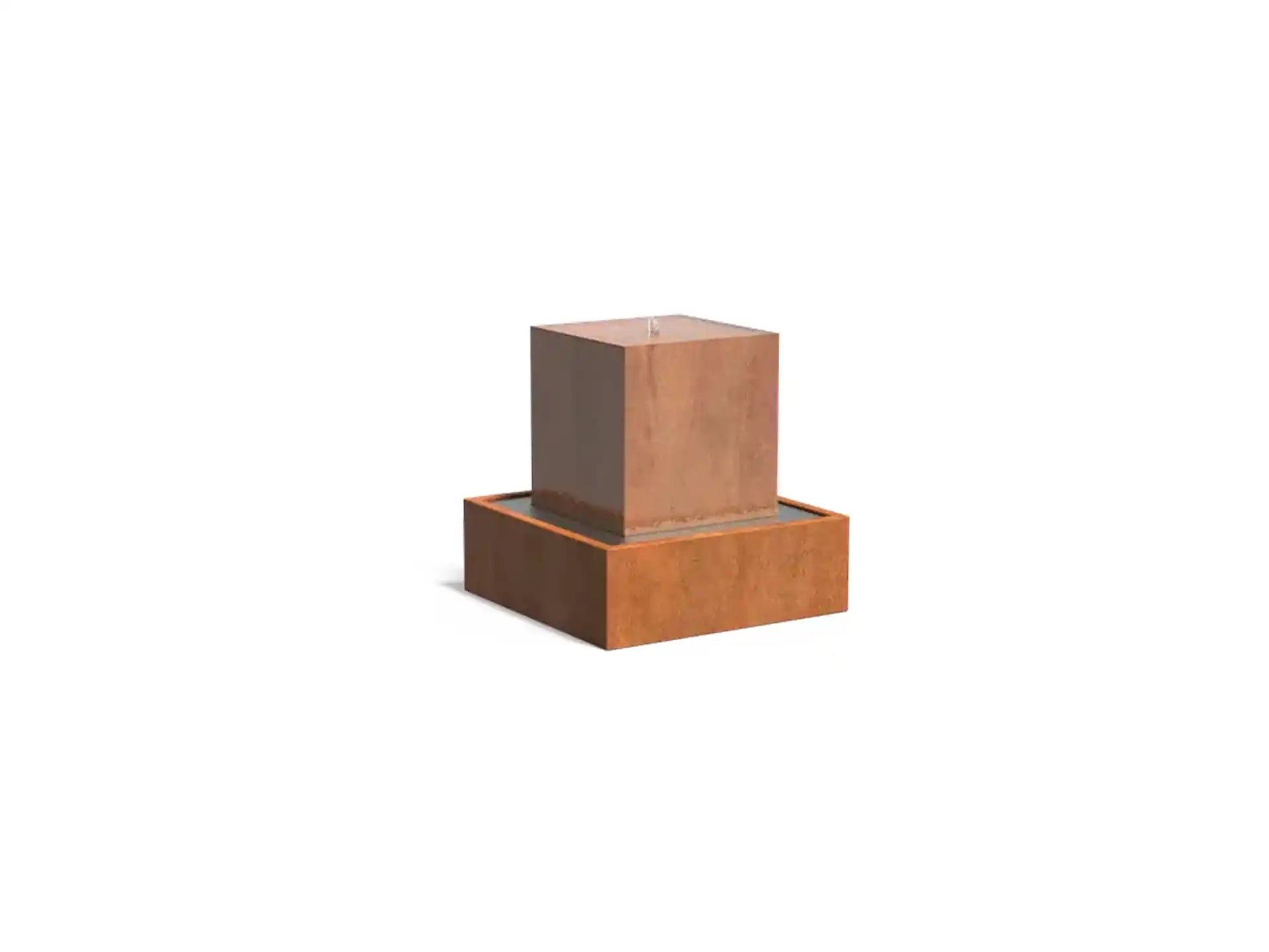 Adezz Waterblok met Fontein Vierkant Cortenstaal 70 x 70 x 70 cm