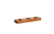 Productfoto van de Adezz watertafel van cortenstaal met drie ronde schalen, formaat 400 x 100 x 40 cm, op een witte achtergrond.