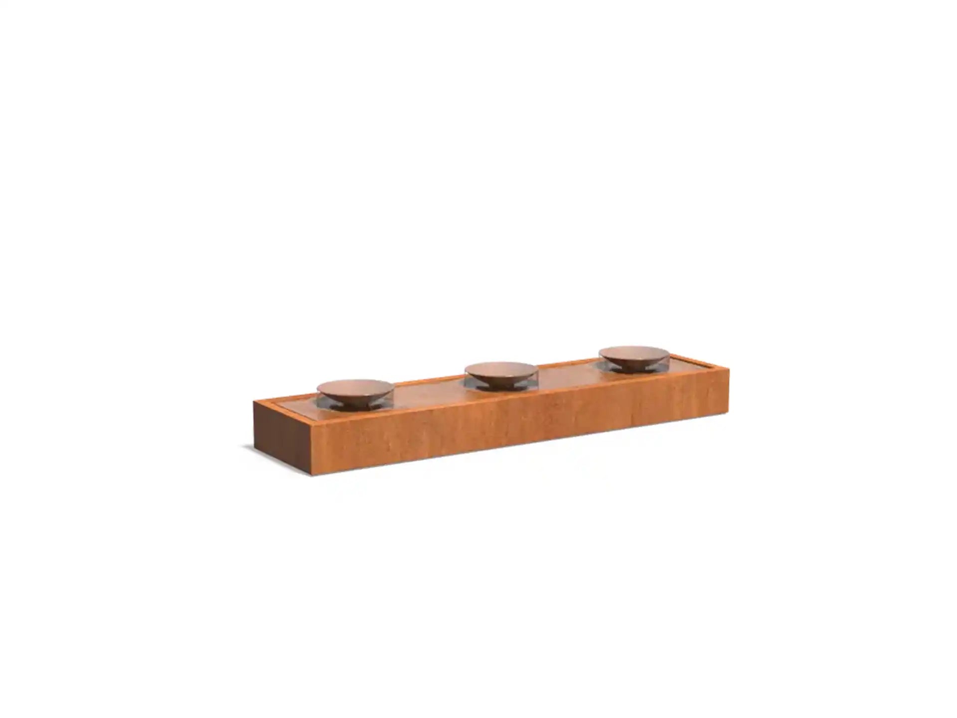 Adezz Watertafel met 3 Schalen Cortenstaal 400 x 100 x 40 cm