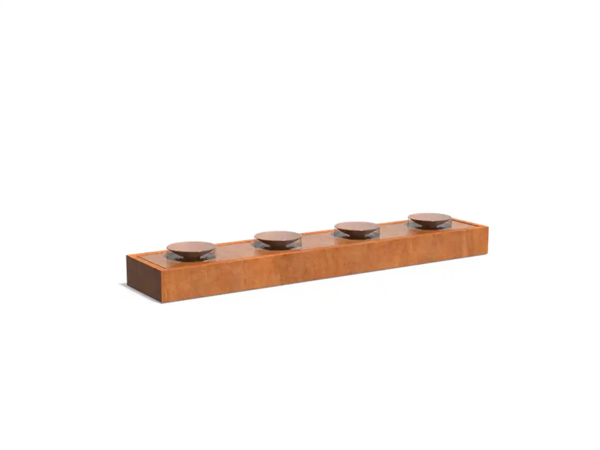 Adezz Watertafel met 4 Schalen Cortenstaal 500 x 100 x 40 cm