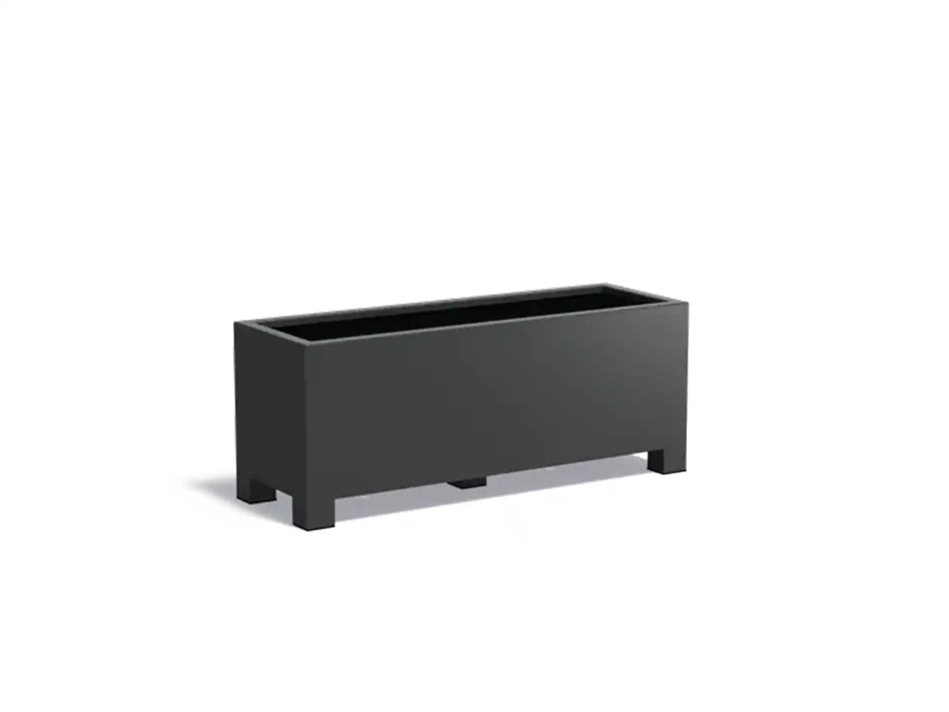 Adezz Carrez Aluminium Plantenbak met Poten Rechthoek 150 x 50 x 60 cm Zwartgrijs