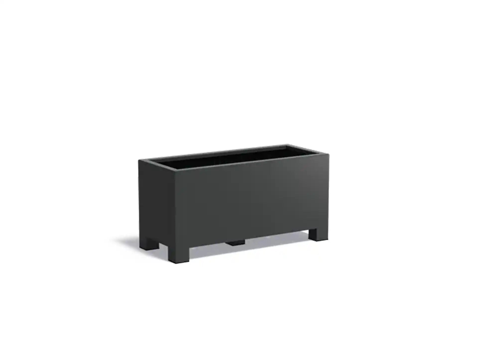 Adezz Carrez Aluminium Plantenbak met Poten Rechthoek 120 x 50 x 60 cm Zwartgrijs