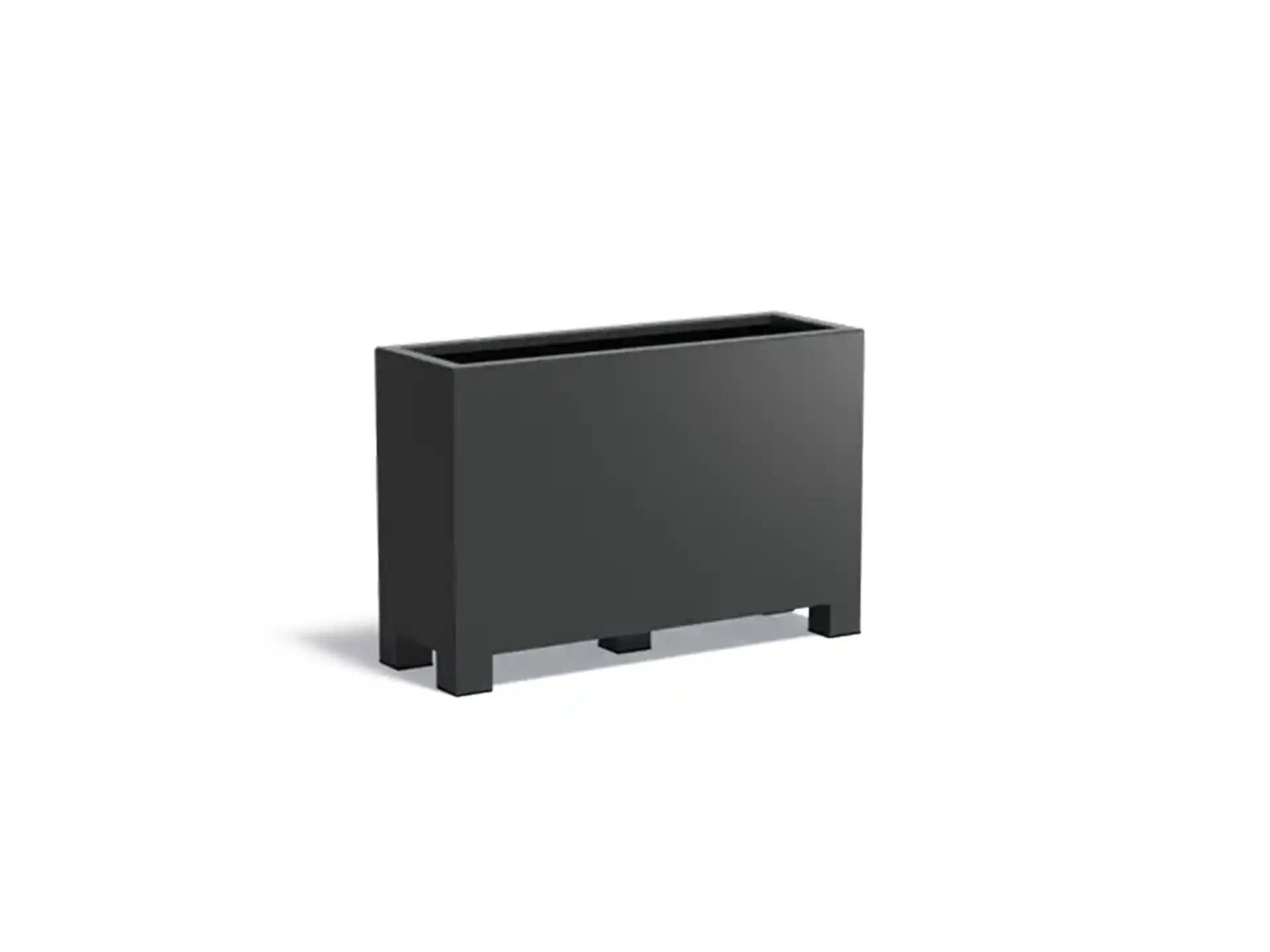 Adezz Carrez Aluminium Plantenbak met Poten Rechthoek 120 x 40 x 80 cm Zwartgrijs
