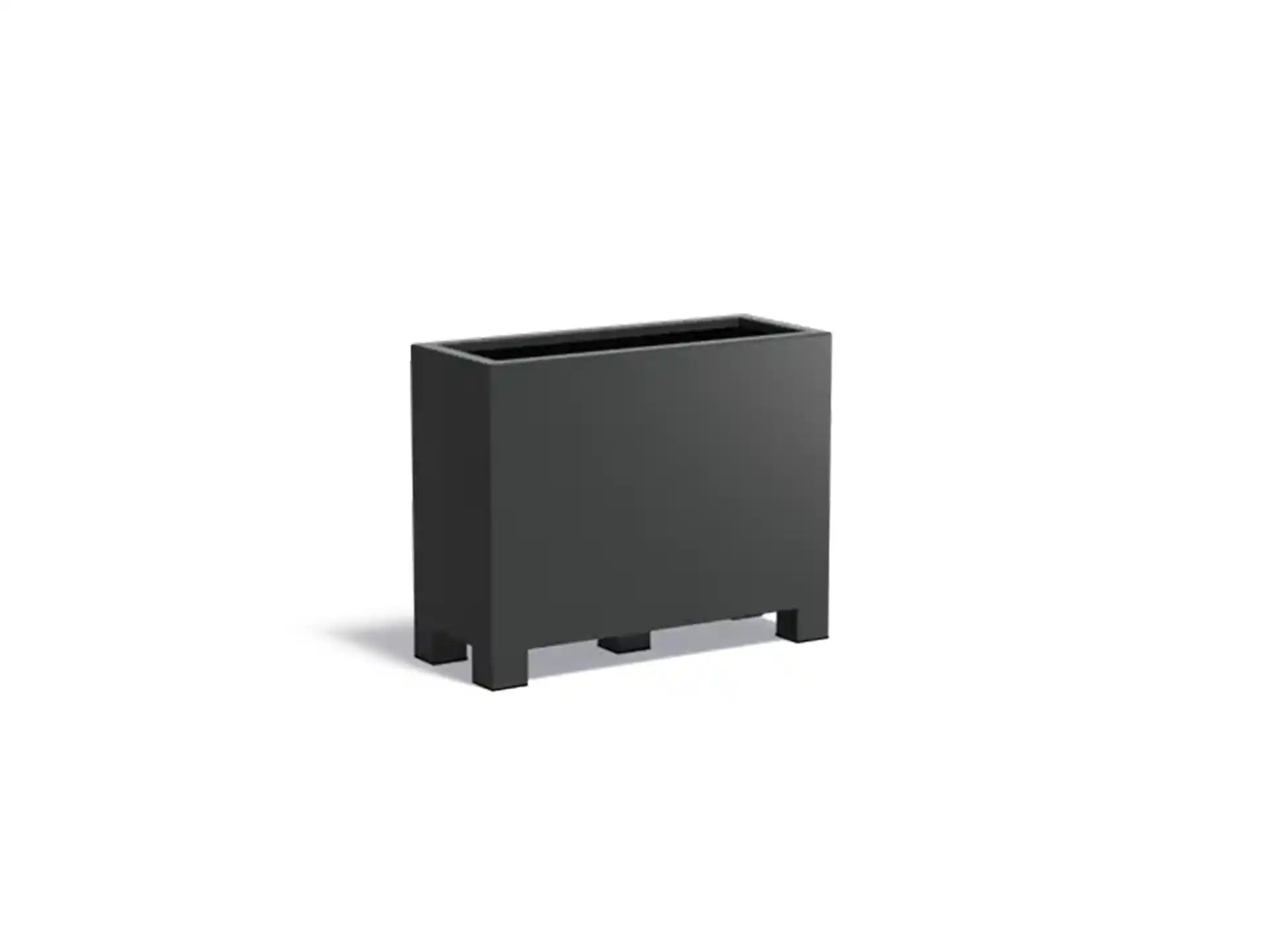 Adezz Carrez Aluminium Plantenbak met Poten Rechthoek 100 x 40 x 80 cm Zwartgrijs