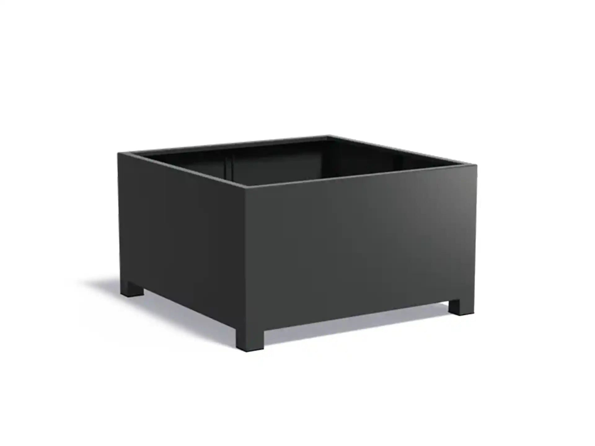 Adezz Carrez Aluminium Plantenbak met Poten Vierkant 140 x 140 x 80 cm Zwartgrijs