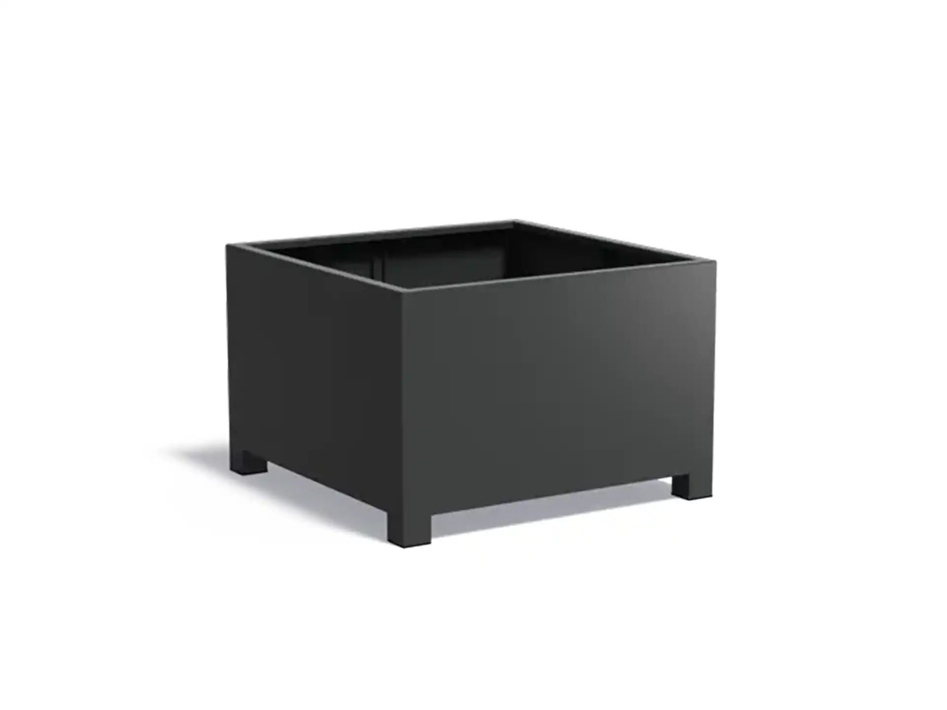 Adezz Carrez Aluminium Plantenbak met Poten Vierkant 120 x 120 x 80 cm Zwartgrijs