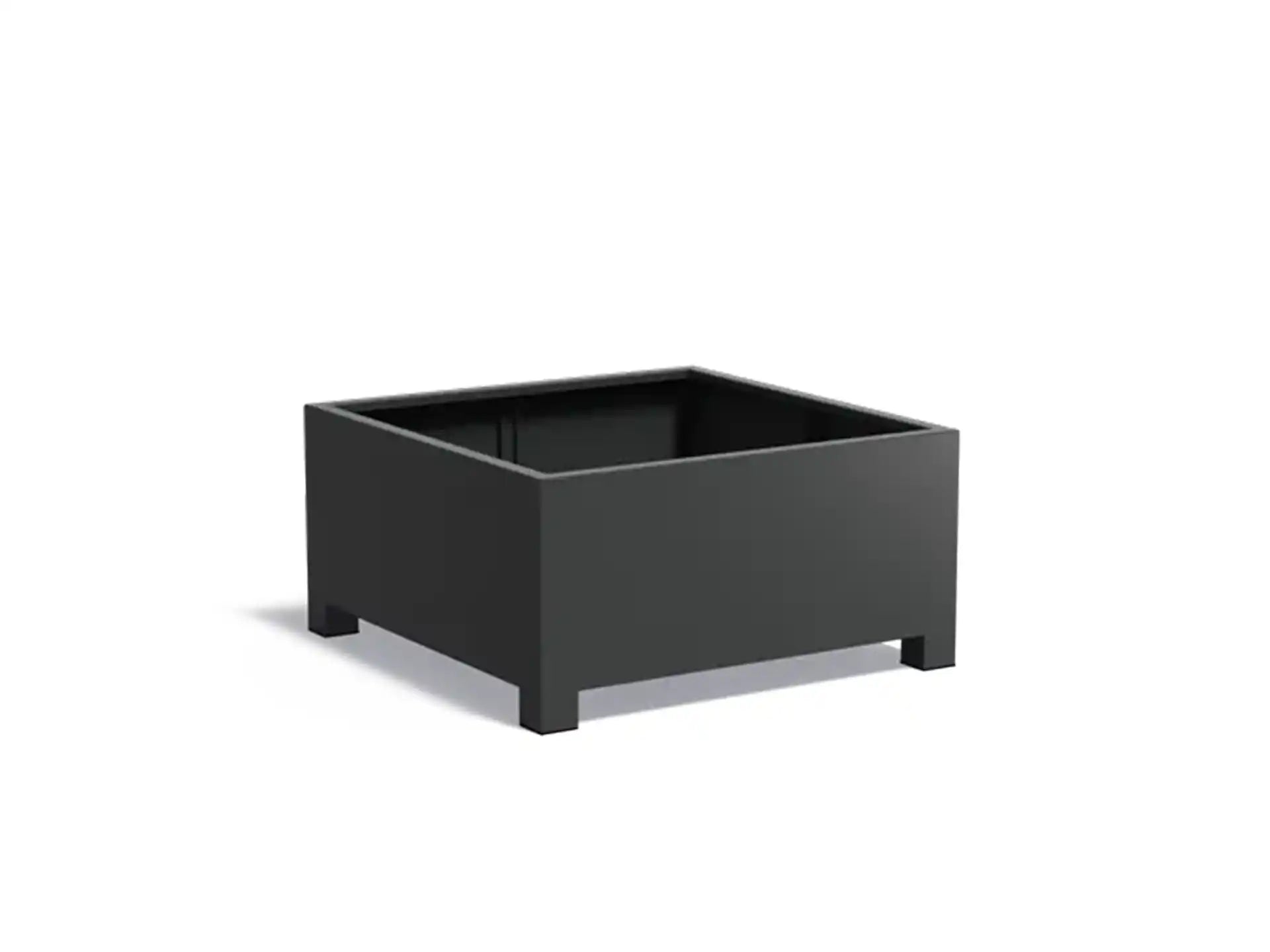 Adezz Carrez Aluminium Plantenbak met Poten Vierkant 120 x 120 x 60 cm Zwartgrijs