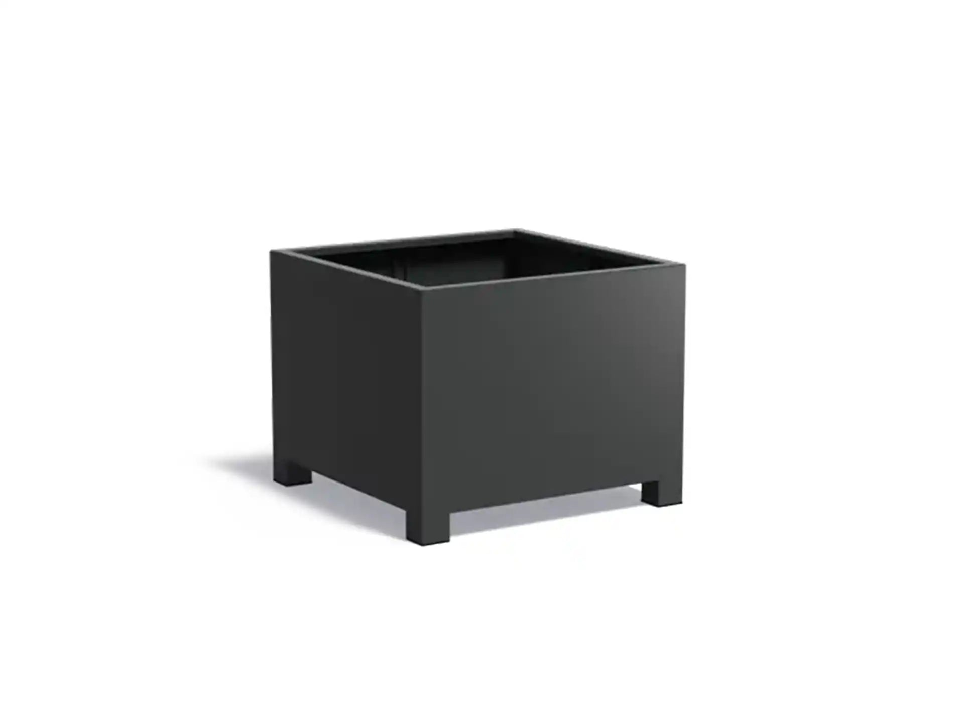Adezz Carrez Aluminium Plantenbak met Poten Vierkant 100 x 100 x 80 cm Zwartgrijs