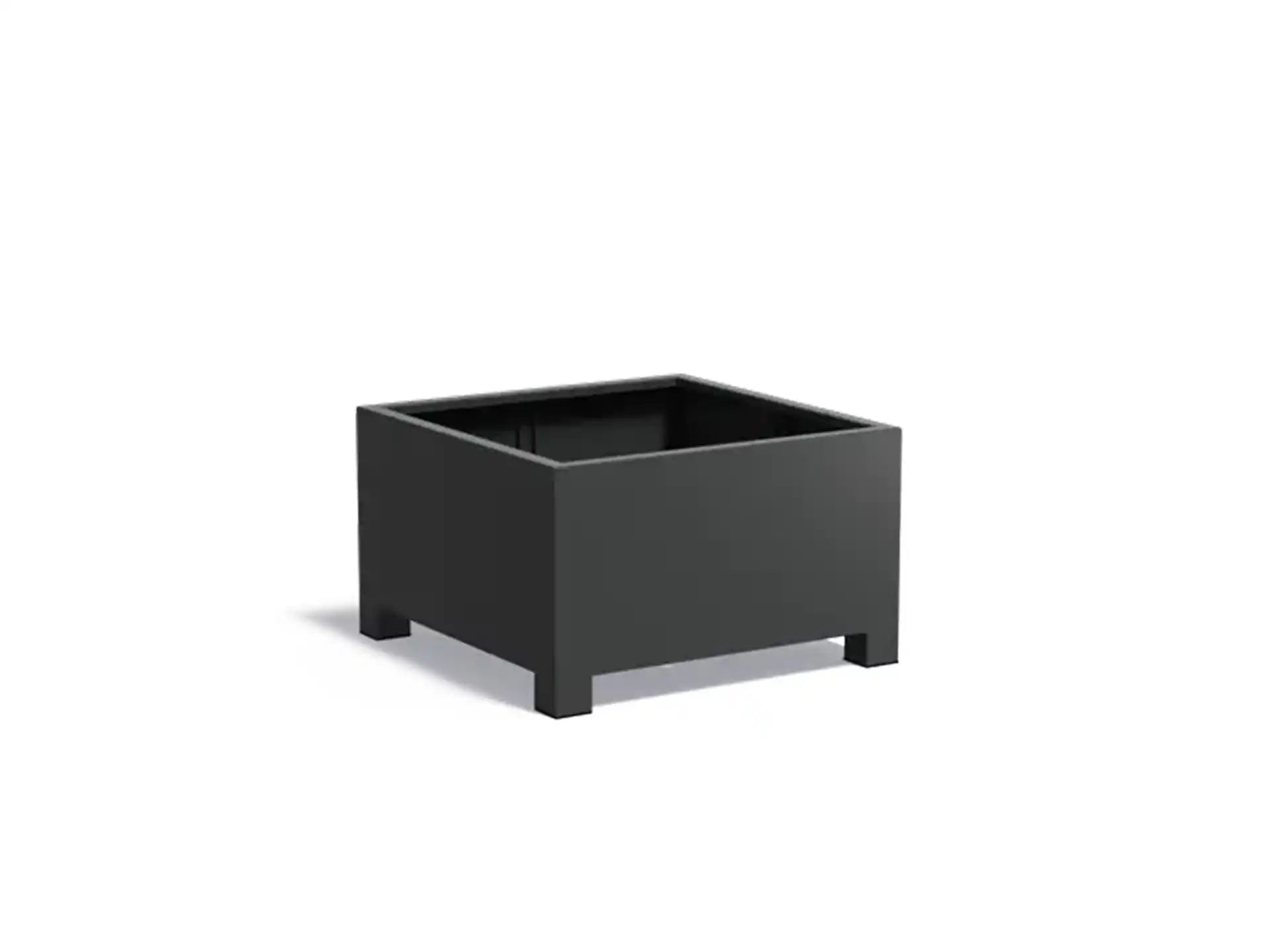 Adezz Carrez Aluminium Plantenbak met Poten Vierkant 100 x 100 x 60 cm Zwartgrijs