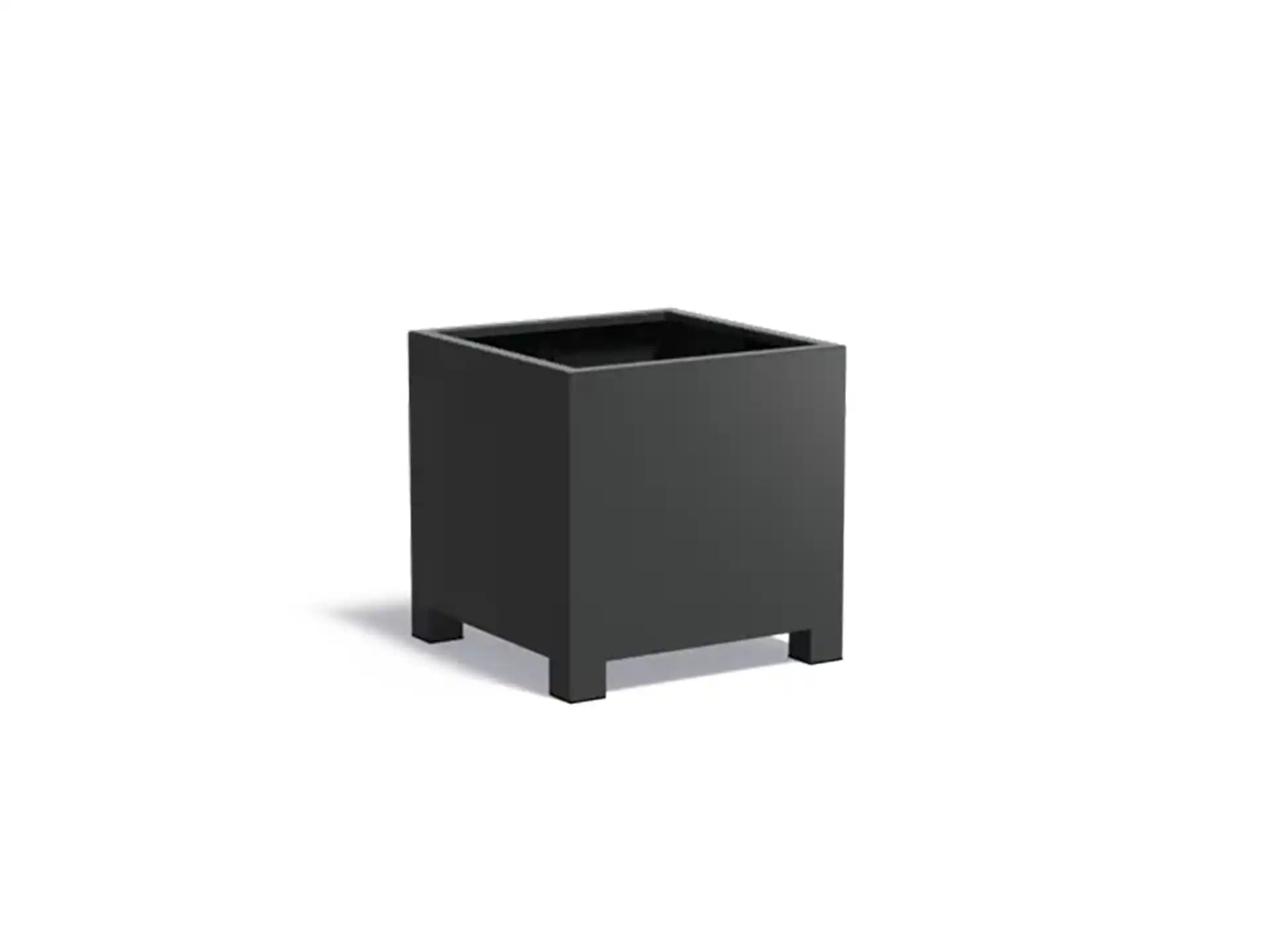 Adezz Carrez Aluminium Plantenbak met Poten Vierkant 80 x 80 x 80 cm Zwartgrijs