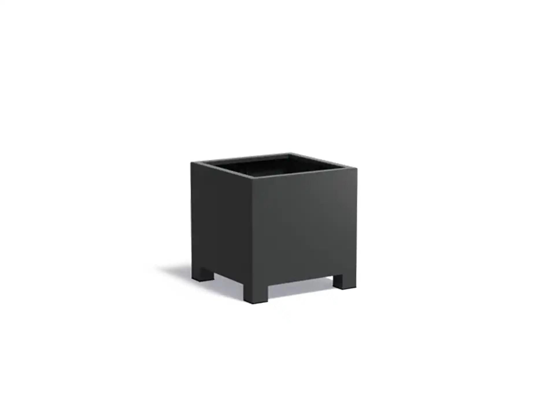 Adezz Carrez Aluminium Plantenbak met Poten Vierkant 70 x 70 x 70 cm Zwartgrijs