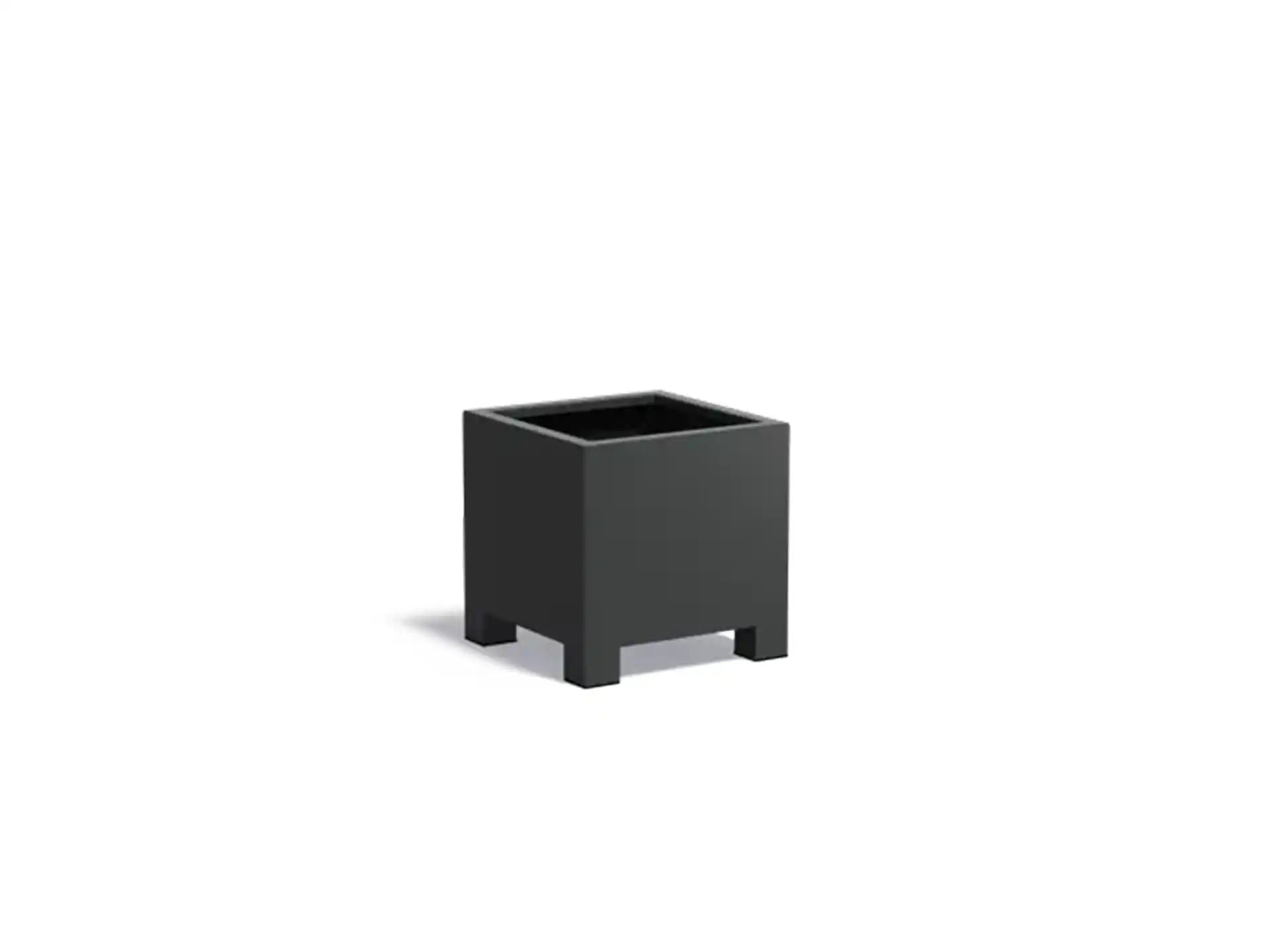 Adezz Carrez Aluminium Plantenbak met Poten Vierkant 60 x 60 x 60 cm Zwartgrijs