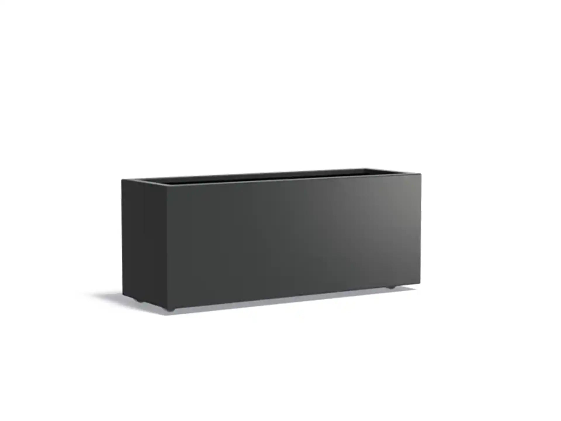 Adezz Carrez Aluminium Plantenbak Rechthoek met Wielen 150 x 50 x 60 cm Zwartgrijs