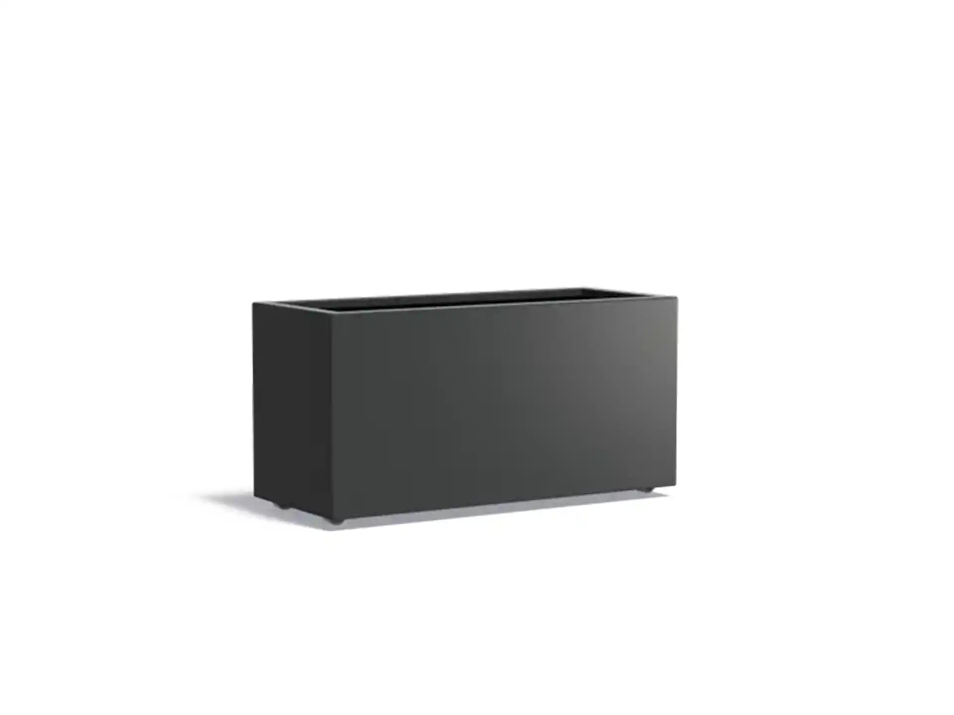Adezz Carrez Aluminium Plantenbak Rechthoek met Wielen 120 x 50 x 60 cm Zwartgrijs