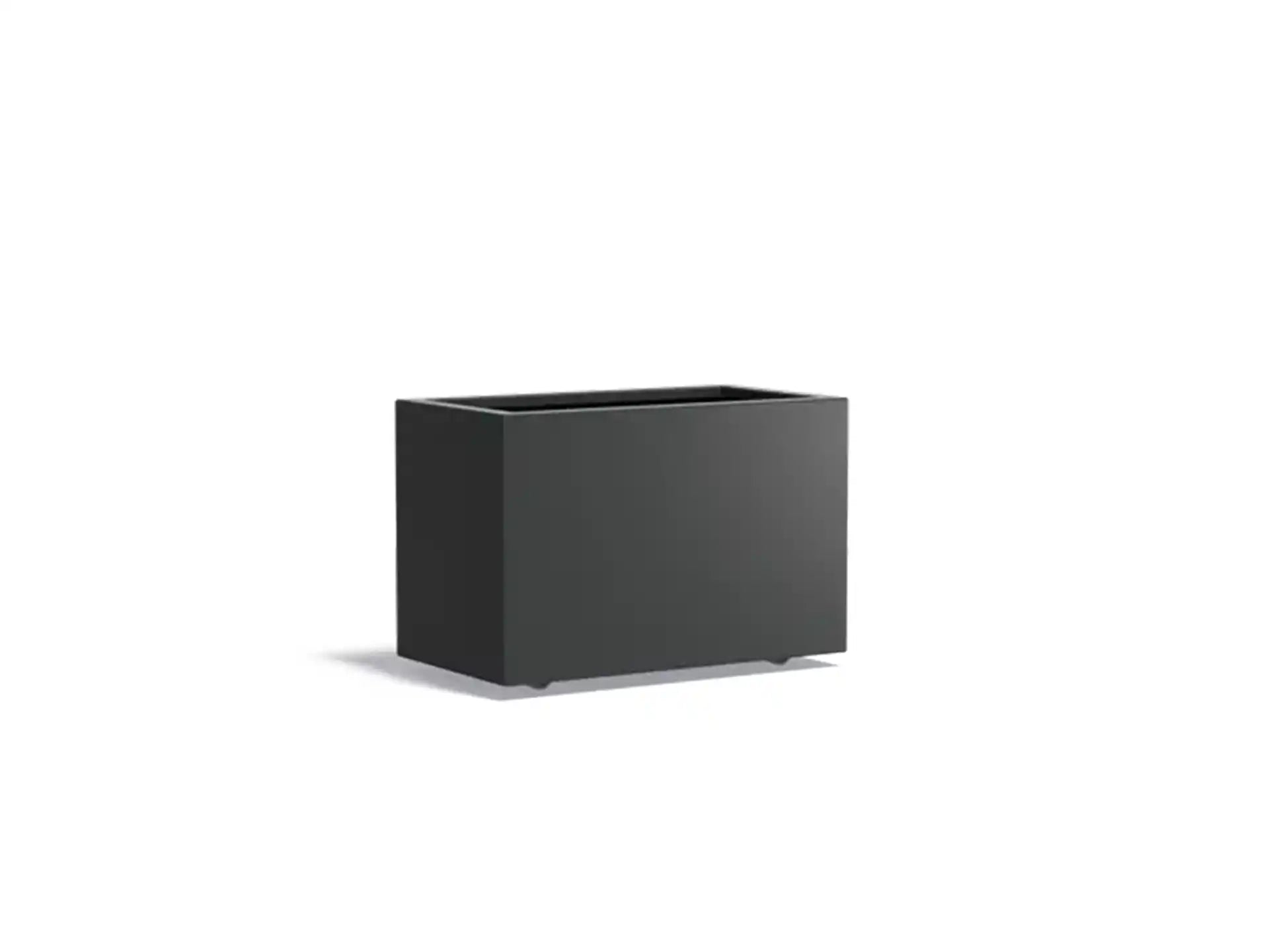 Adezz Carrez Aluminium Plantenbak Rechthoek met Wielen 90 x 50 x 60 cm Zwartgrijs