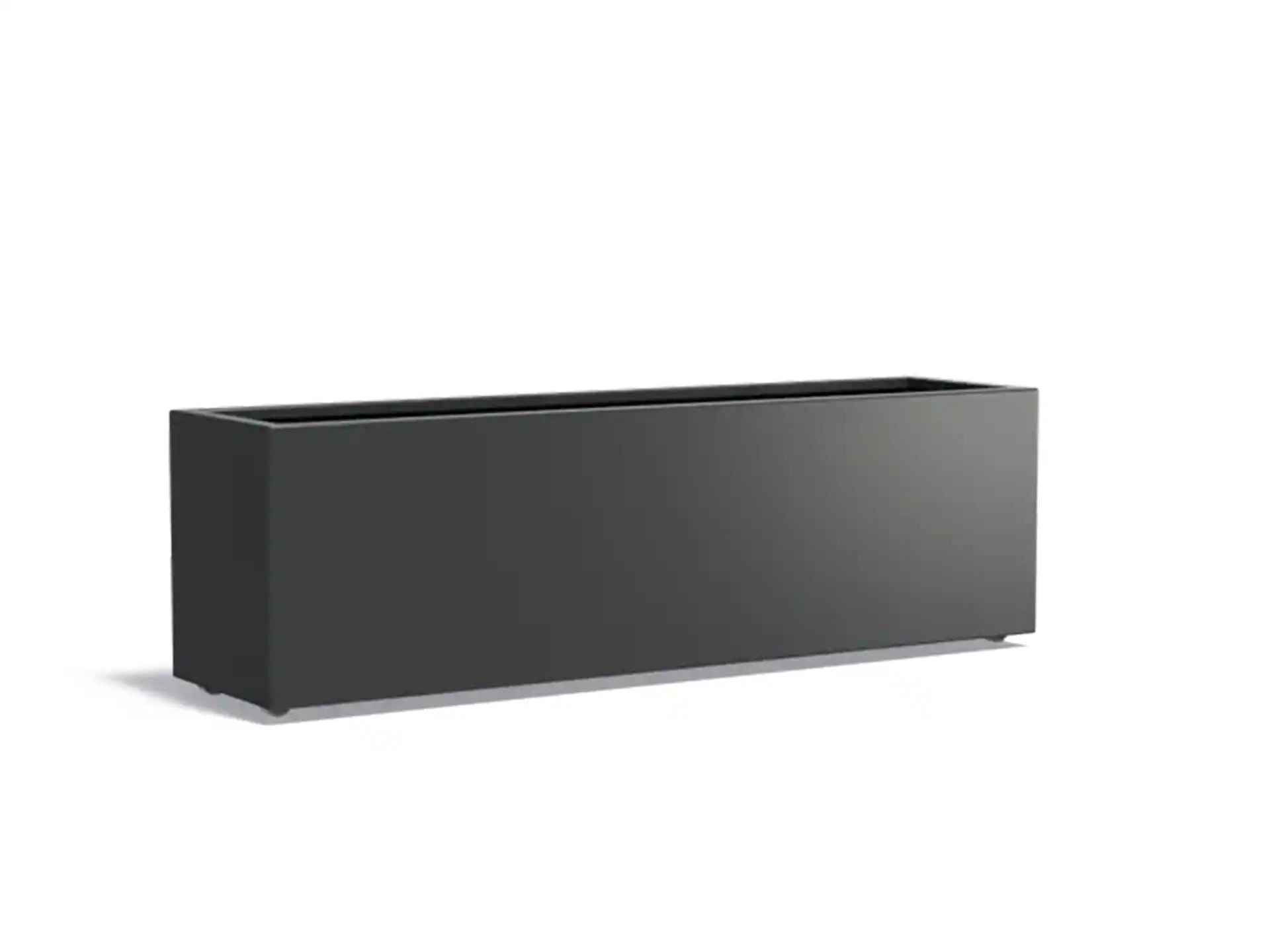 Adezz Carrez Aluminium Plantenbak Rechthoek met Wielen 200 x 50 x 60 cm Zwartgrijs