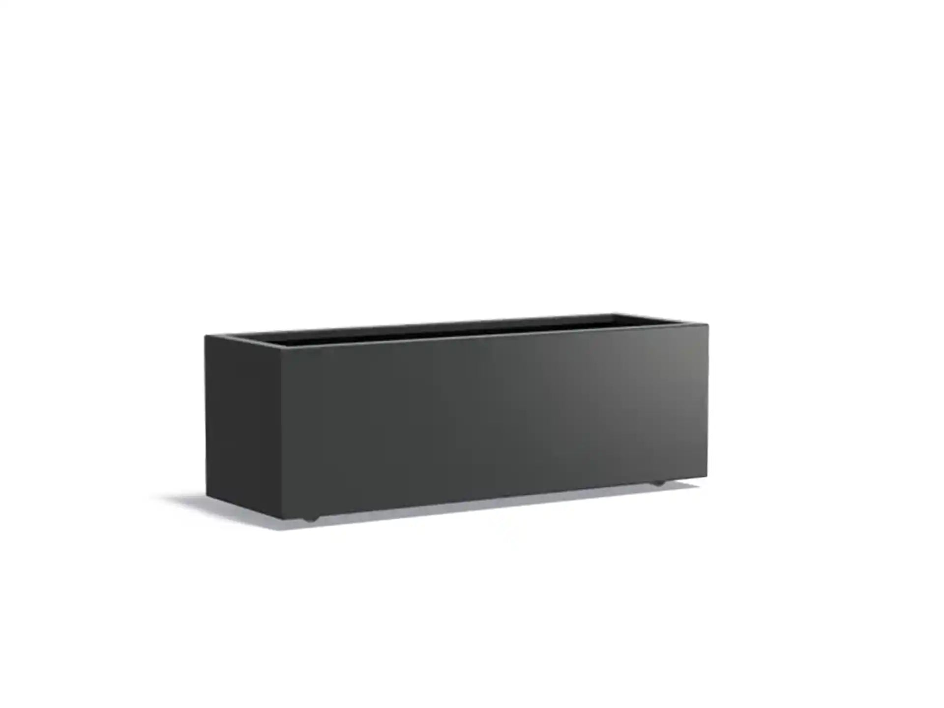 Adezz Carrez Aluminium Plantenbak Rechthoek met Wielen 150 x 50 x 50 cm Zwartgrijs