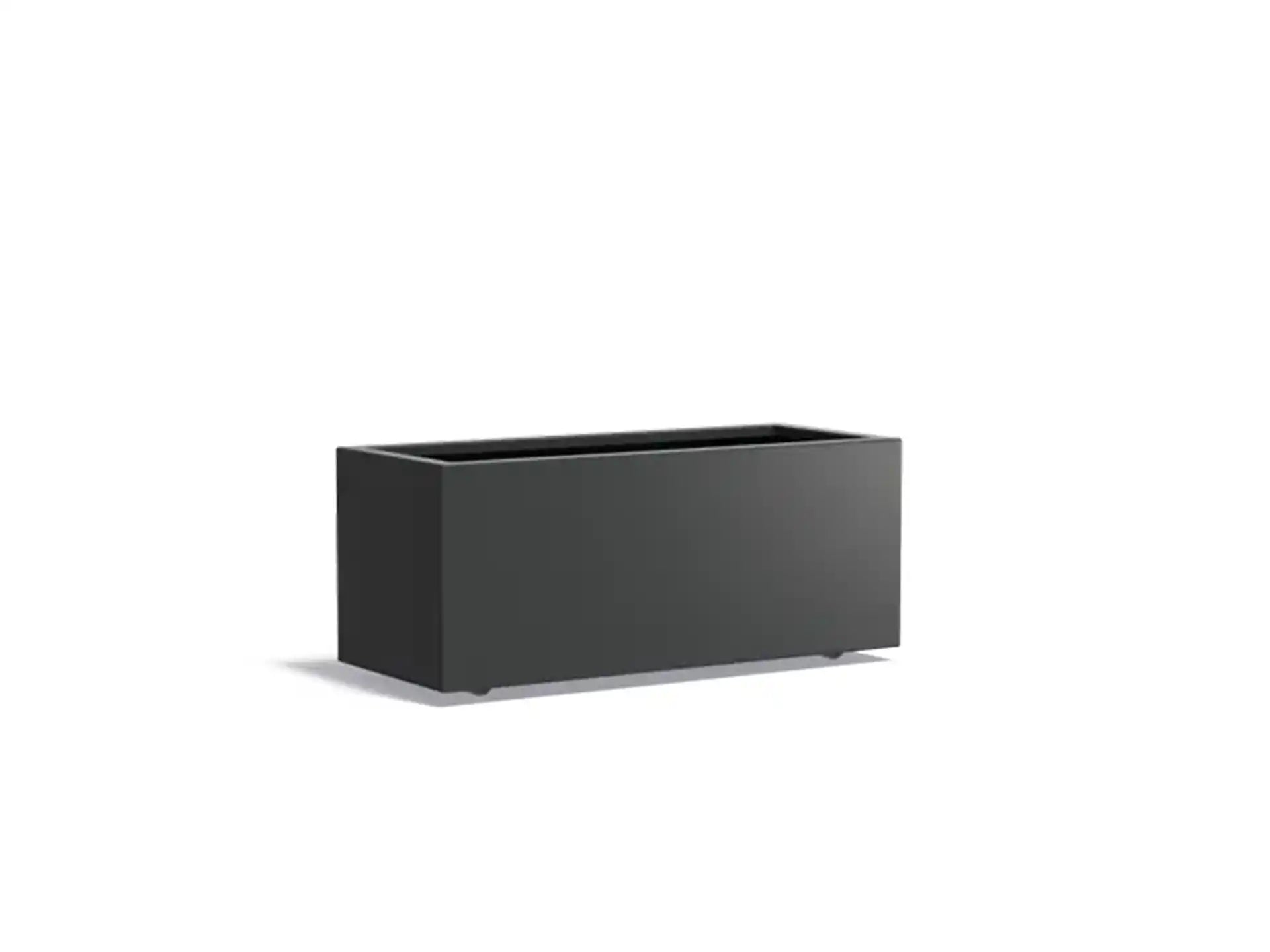 Adezz Carrez Aluminium Plantenbak Rechthoek met Wielen 120 x 50 x 50 cm Zwartgrijs