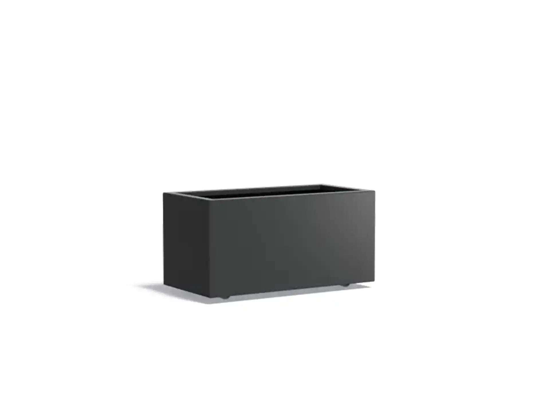 Adezz Carrez Aluminium Plantenbak Rechthoek met Wielen 100 x 50 x 50 cm Zwartgrijs