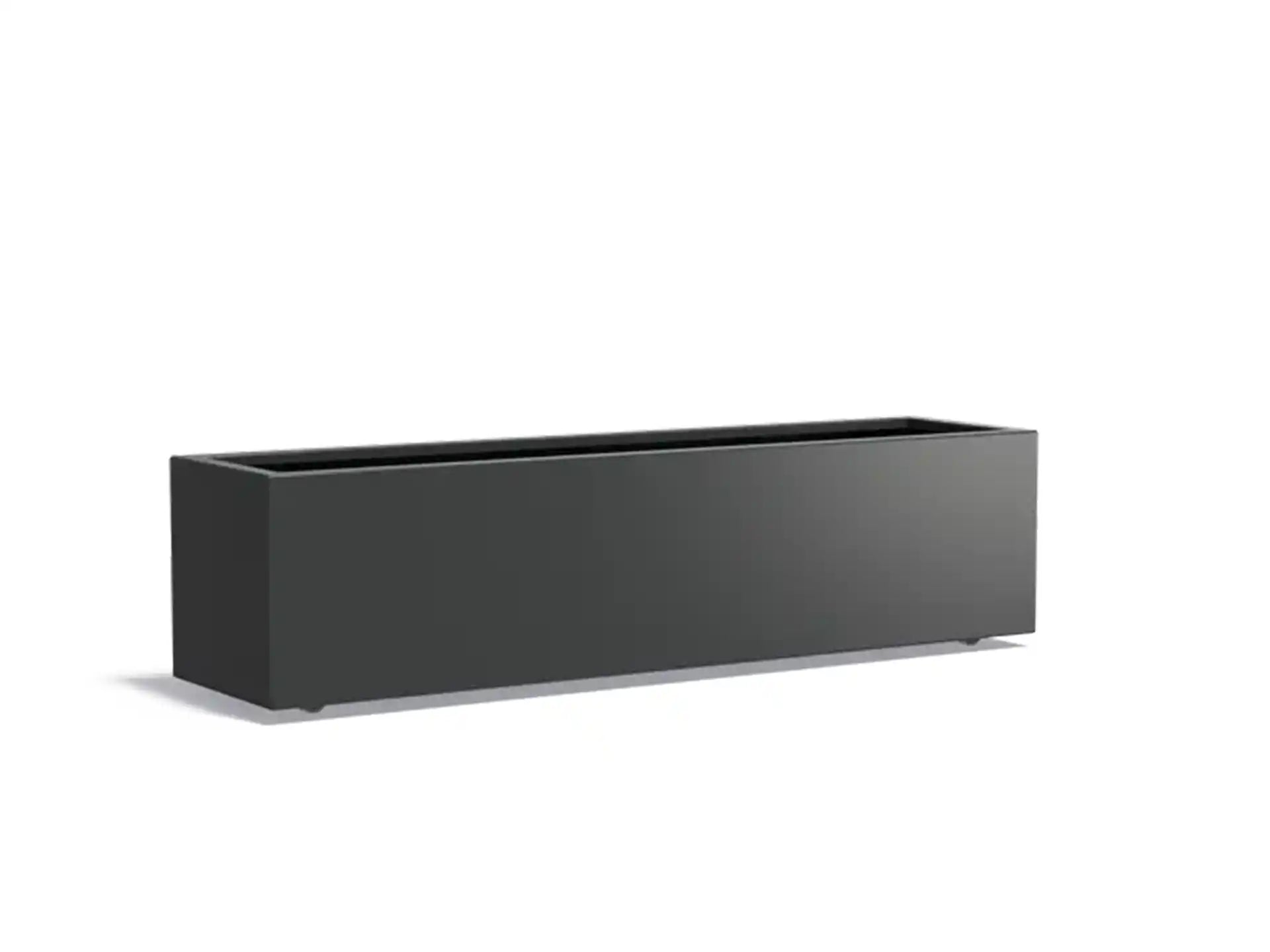 Adezz Carrez Aluminium Plantenbak Rechthoek met Wielen 200 x 50 x 50 cm Zwartgrijs