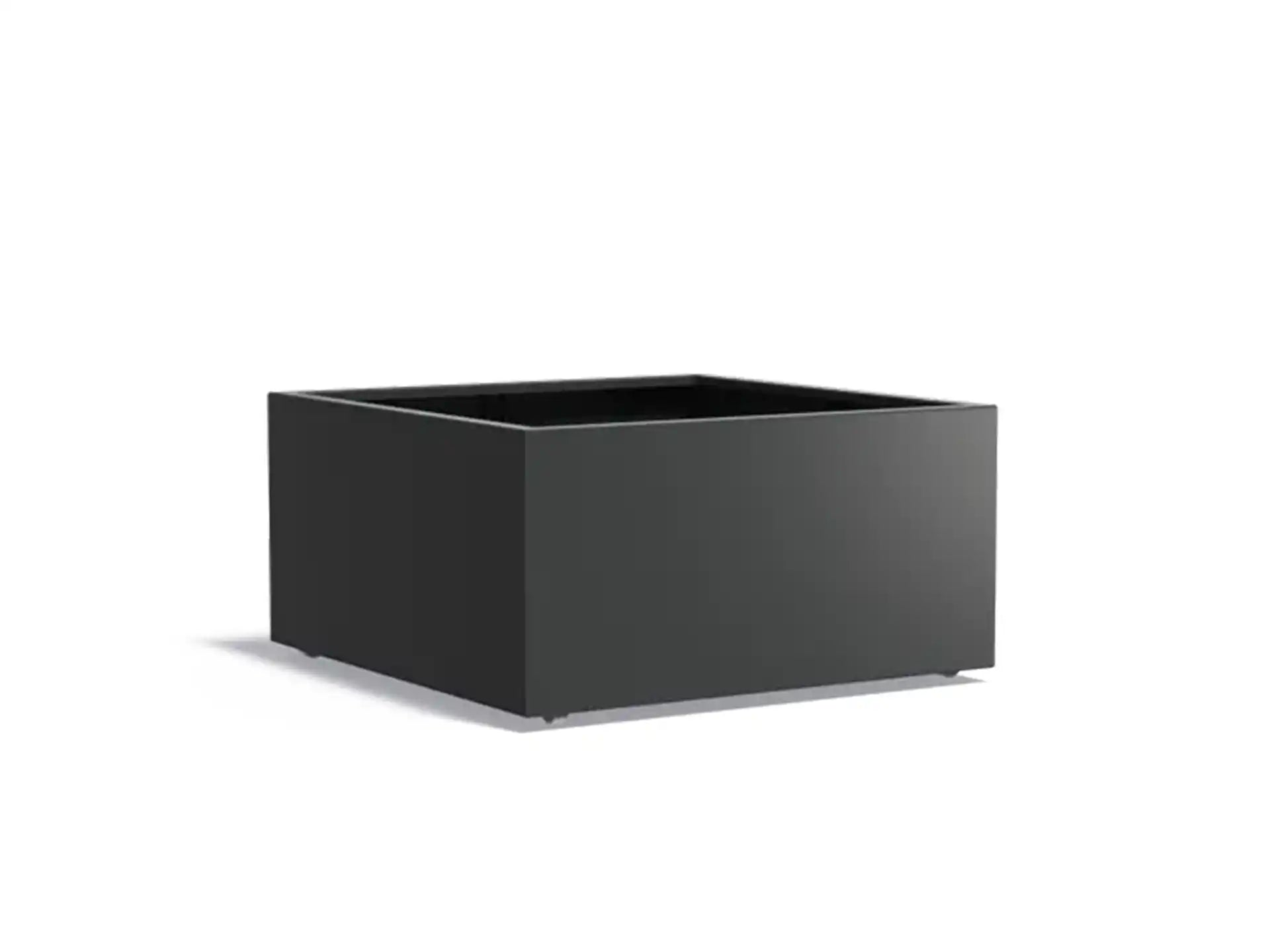 Adezz Carrez Aluminium Plantenbak Vierkant met Wielen 120 x 120 x 60 cm Zwartgrijs